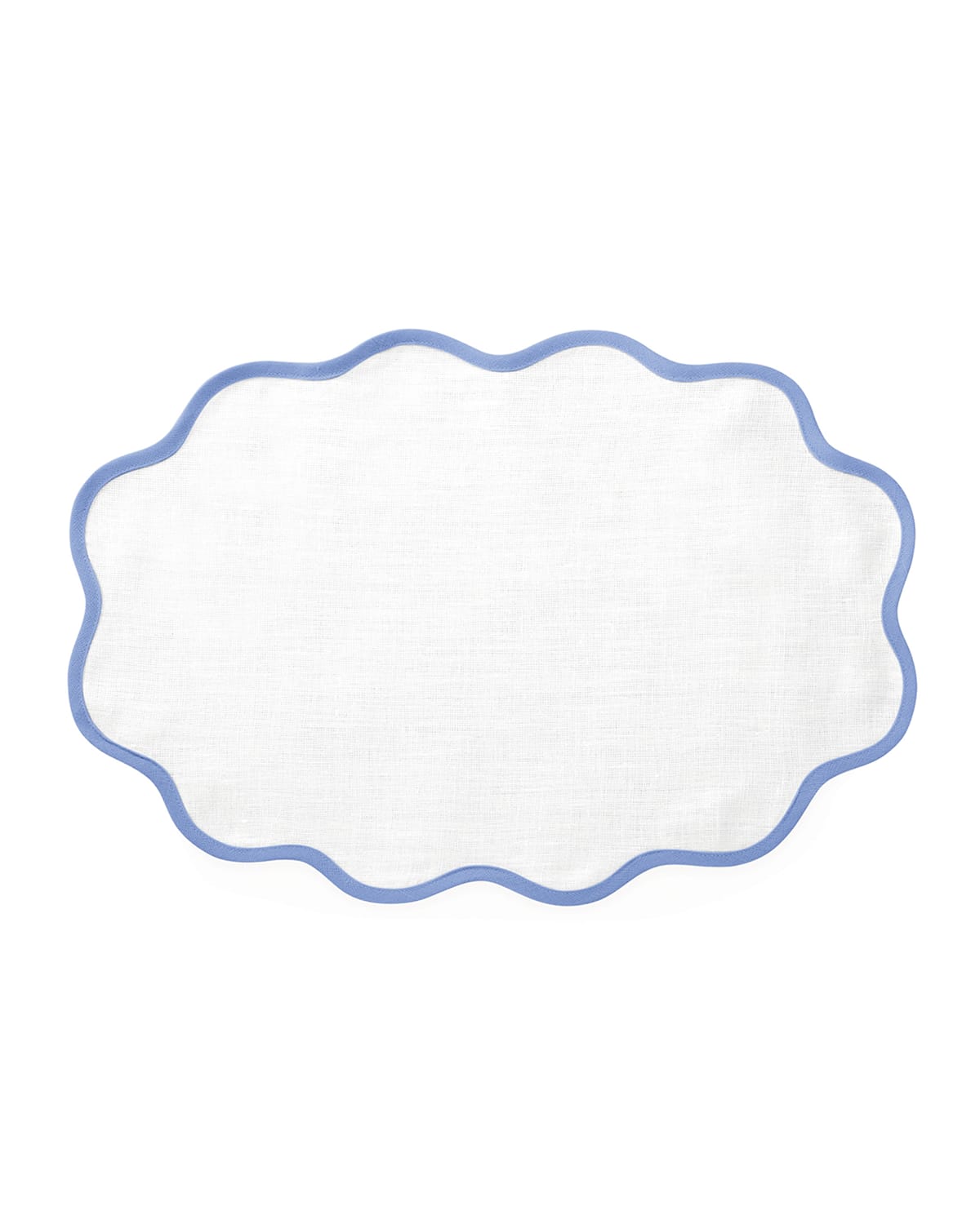 Matouk Casual Couture Scallop Placemats, Set Of 4 In Sky Blue