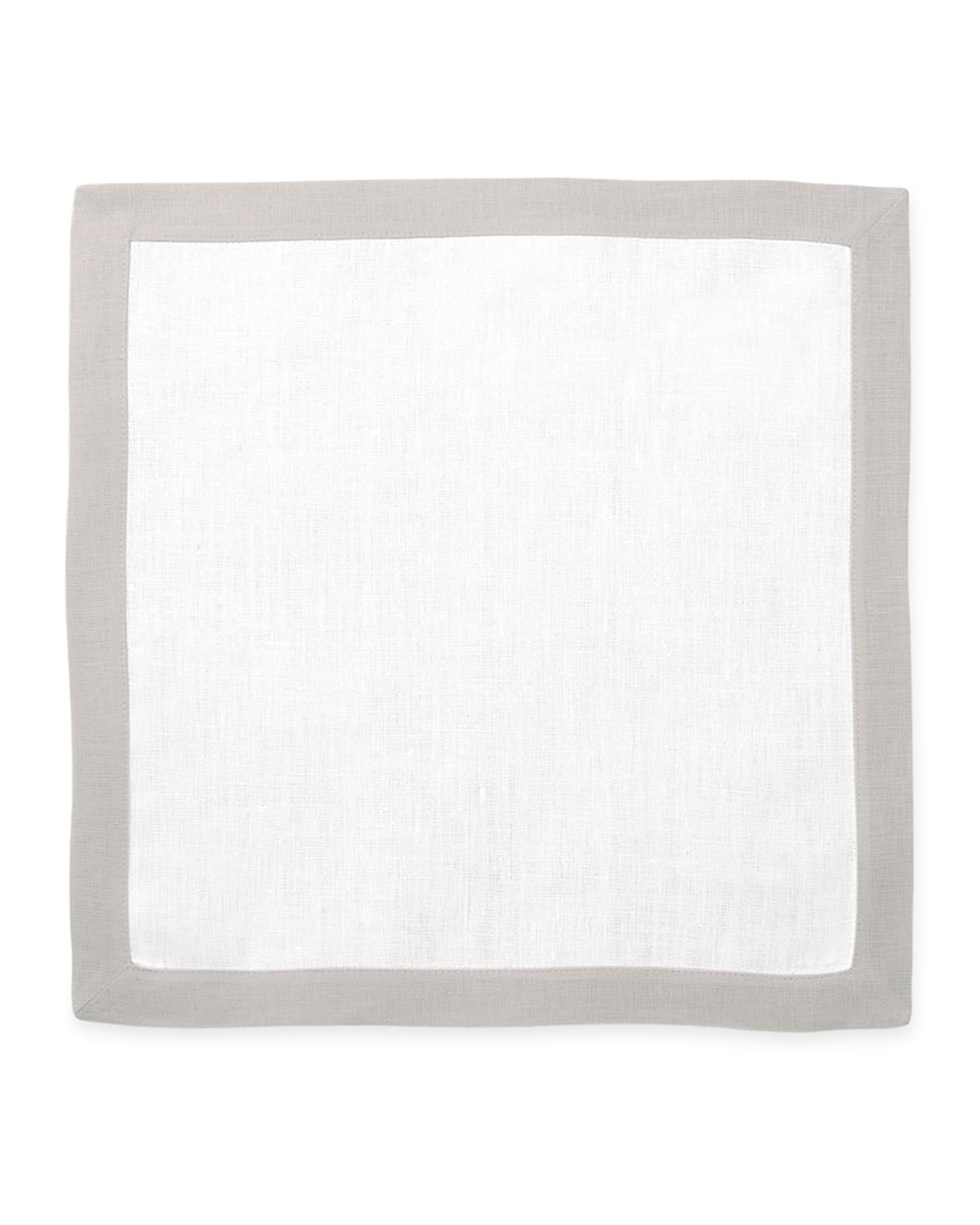 Matouk Casual Couture Boarder Square Placemats, Set Of 4 In Classic Grey
