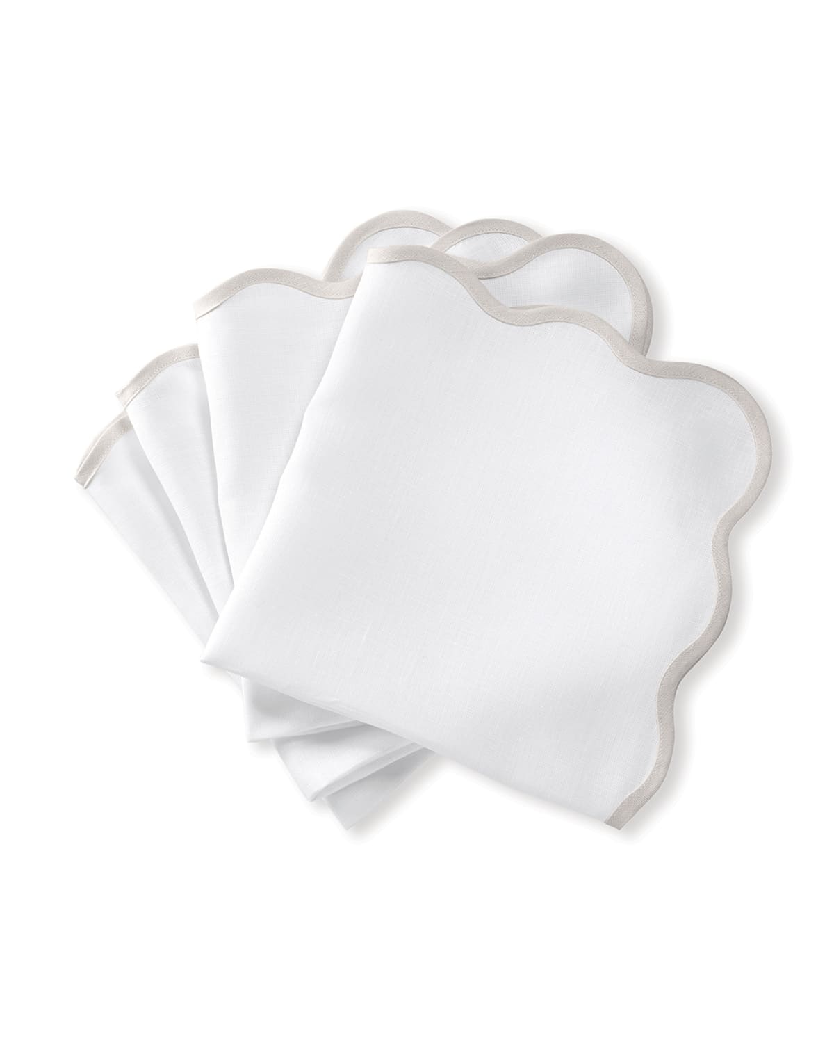 Matouk Casual Couture Scallop Napkins, Set Of 4 In Iceblue