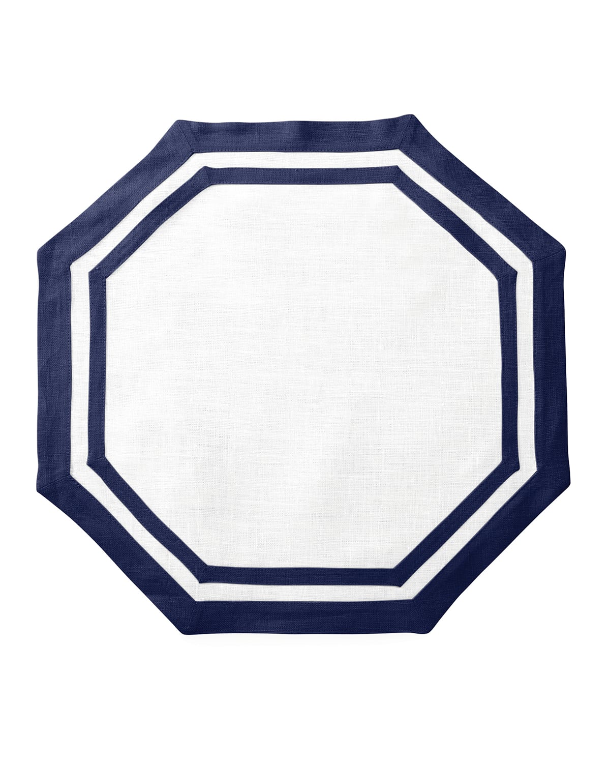 Shop Matouk Casual Couture Double Border Octagon Placemats, Set Of 4 In Sapphire