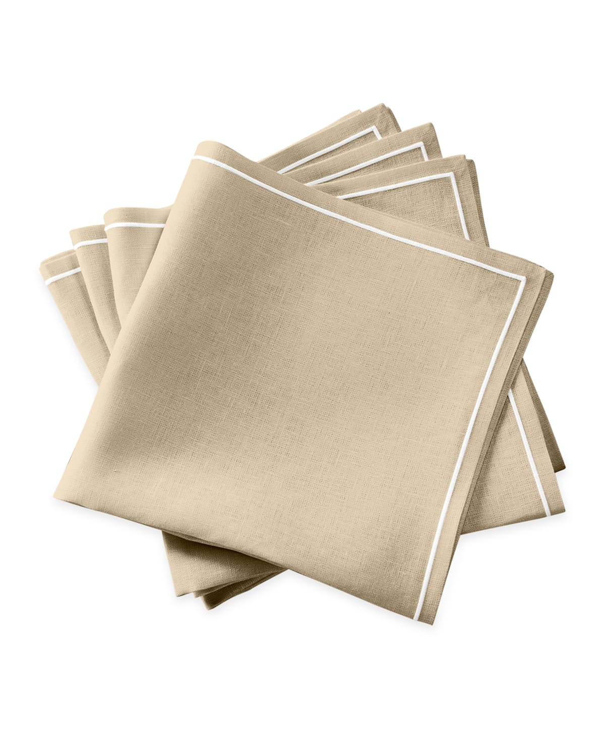 Shop Matouk Casual Couture Satin Stitch Napkins, Set Of 4 In Oat