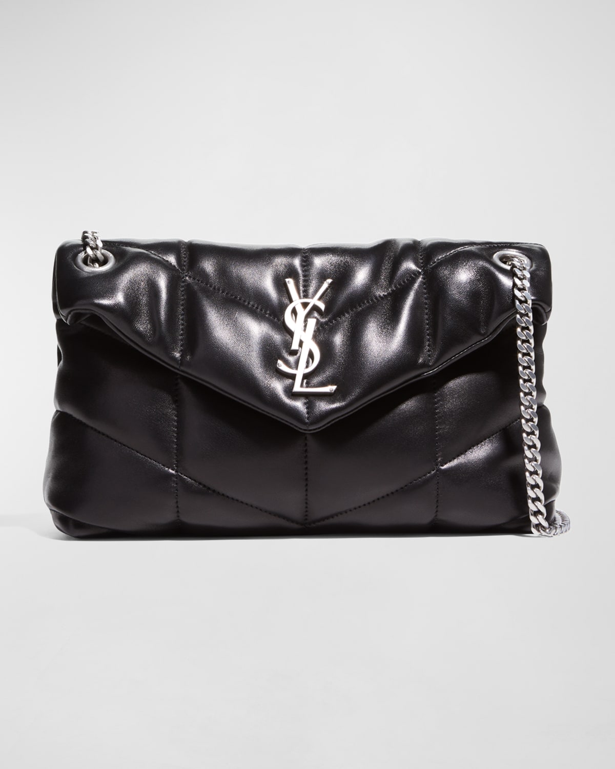 Saint Laurent Lou Lou Puffer Shoulder Bag In Black