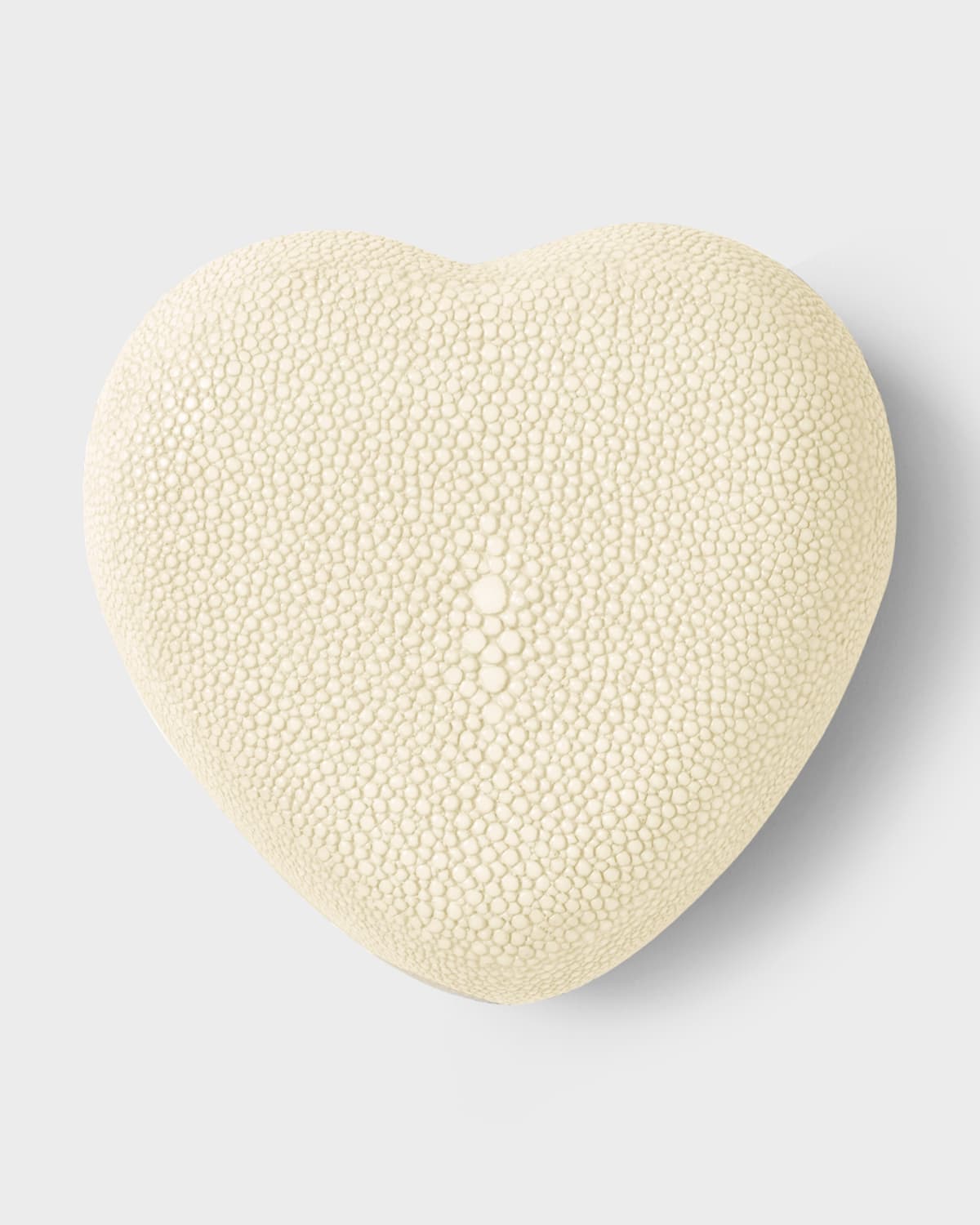 Shop Aerin Dove Heart-shaped Shagreen Decorative Box In Cream