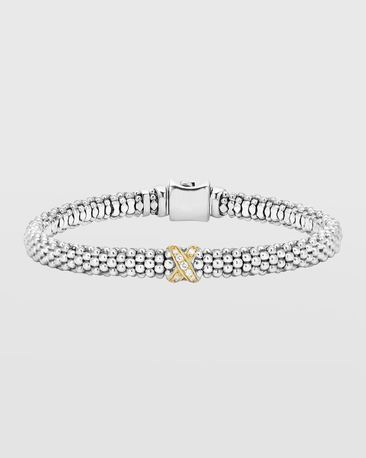 Embrace Silver Diamond X Bracelet, 6 mm