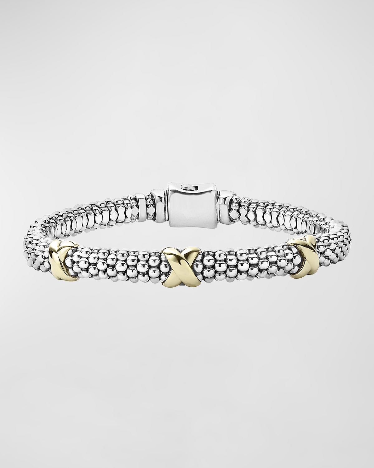 Embrace Silver & 18k Gold X Bracelet, 6mm