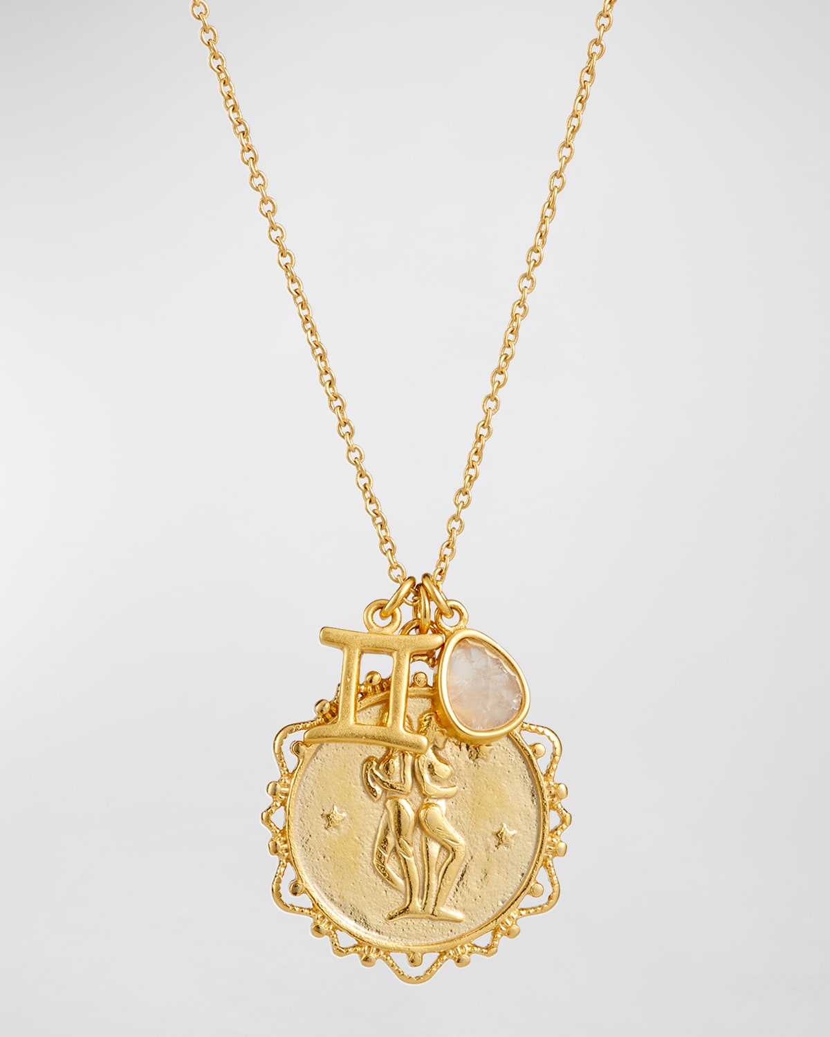 Zodiac Charm Necklace w/ Moonstone