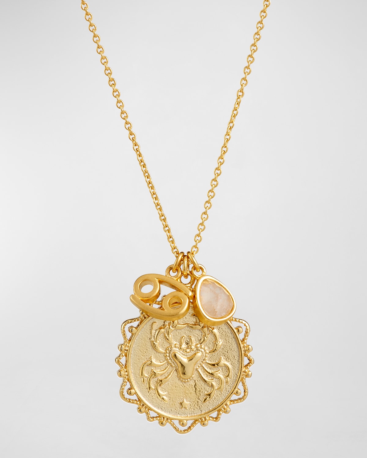 Zodiac Charm Necklace w/ Moonstone