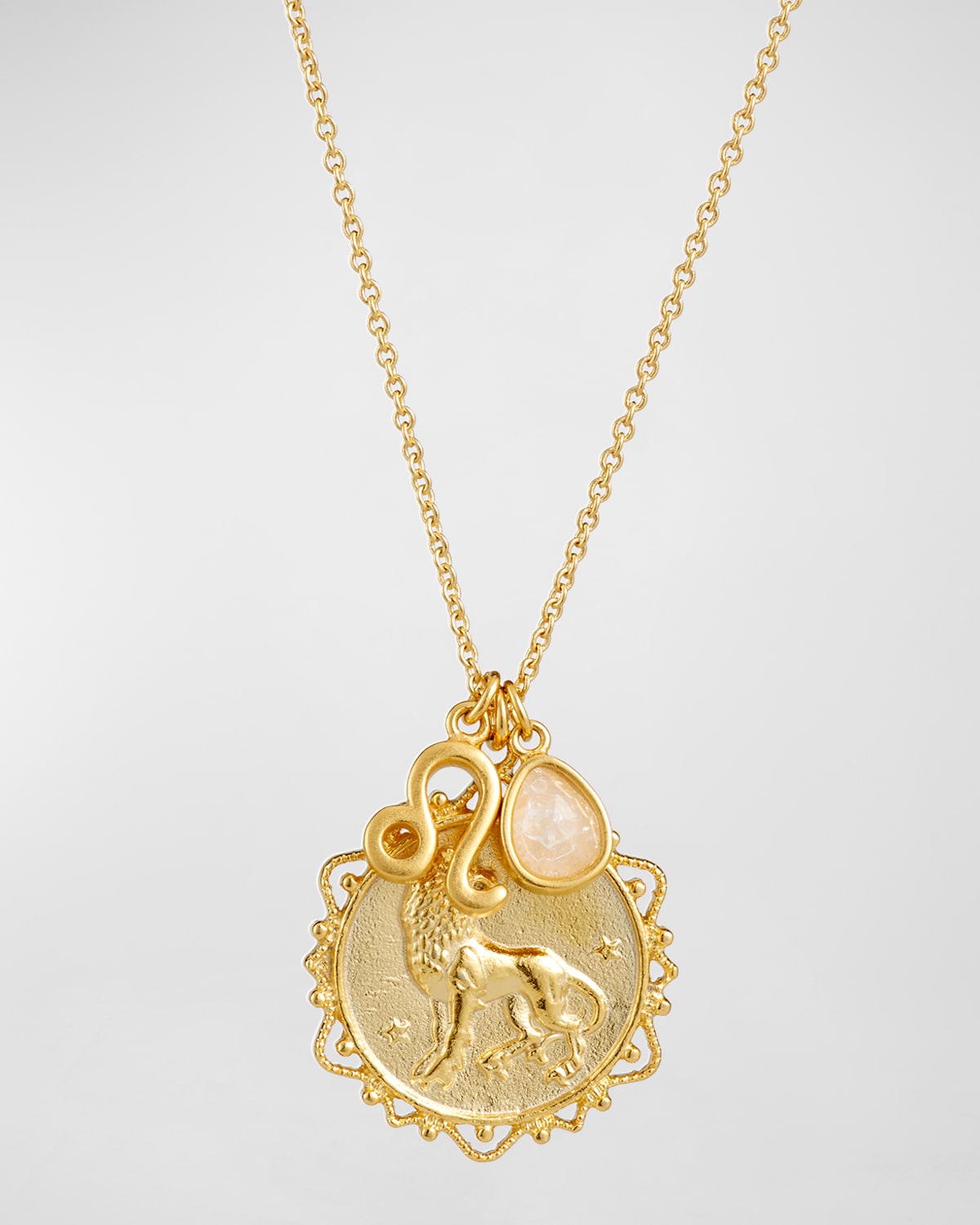 Zodiac Charm Necklace w/ Moonstone
