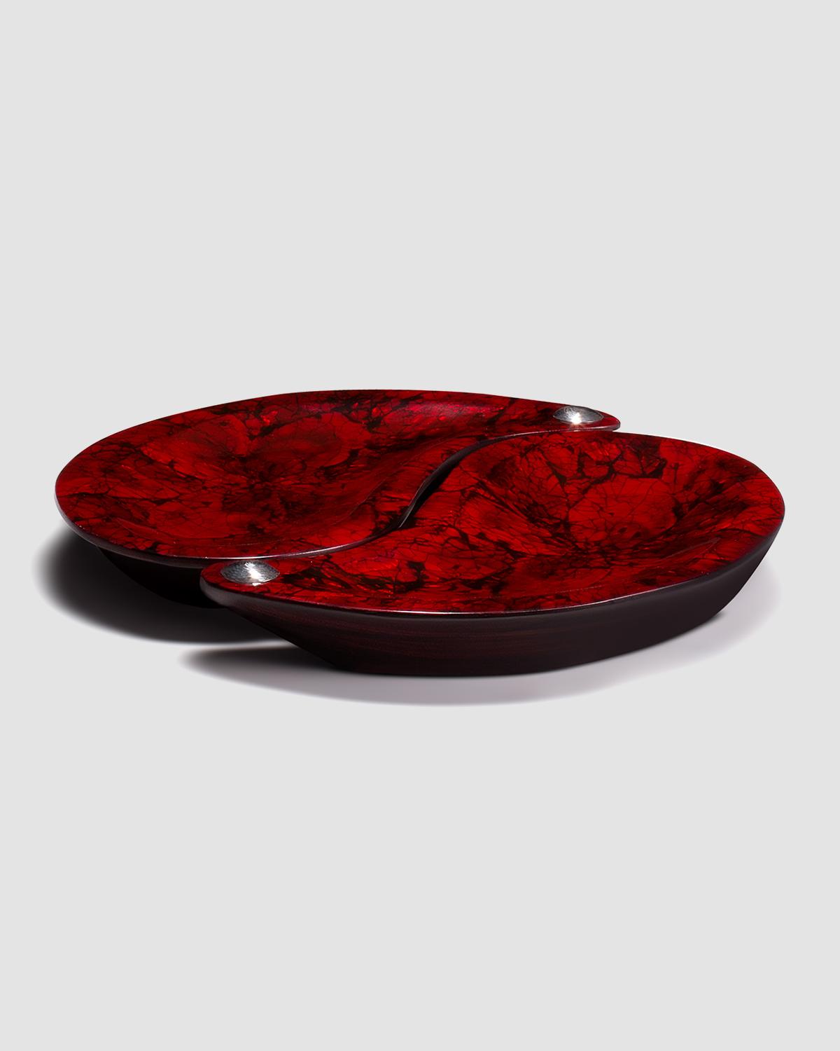 LADORADA Yin-Yang Platter Set, Red