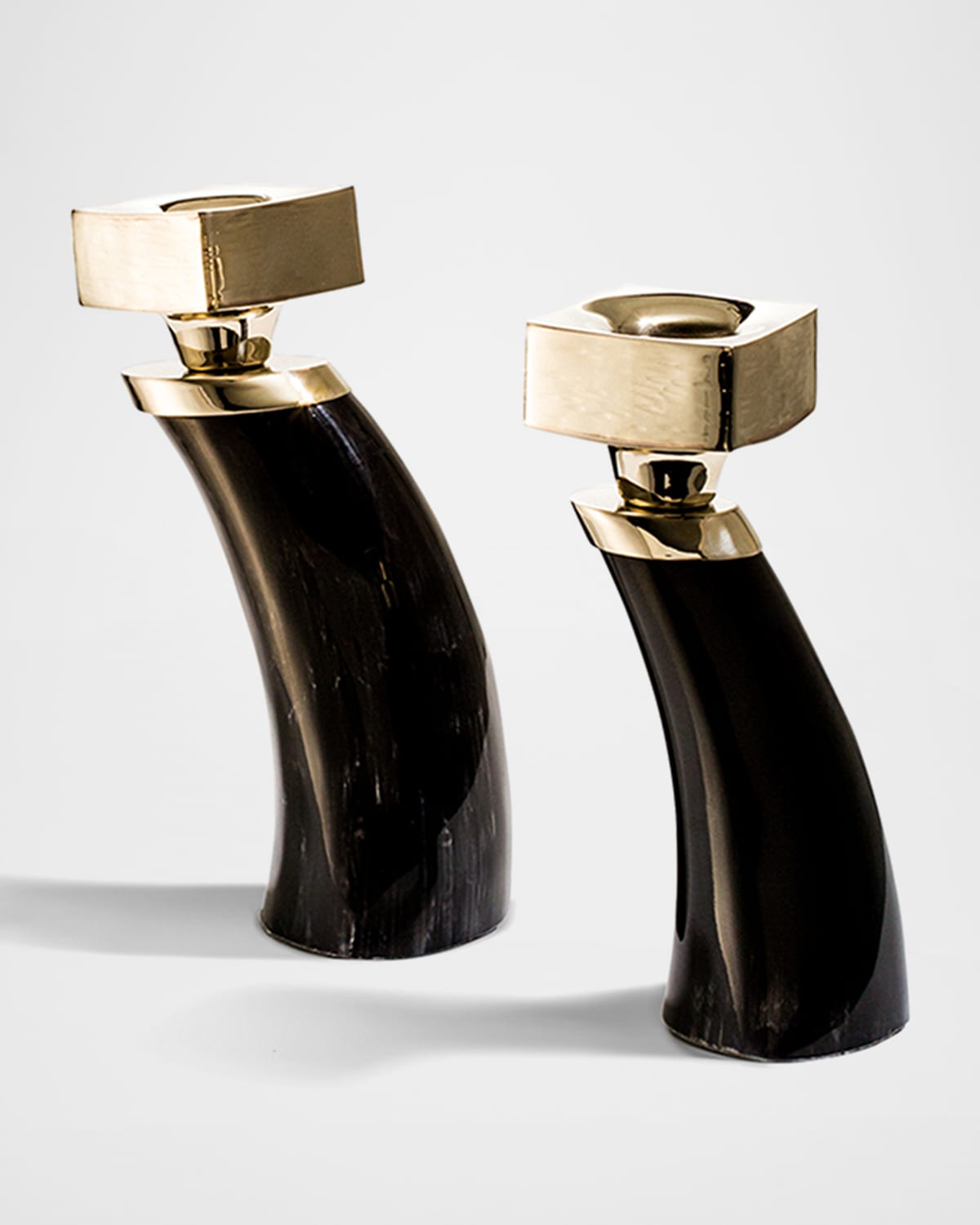Ladorada Two-piece Dark Horn Candle Holders