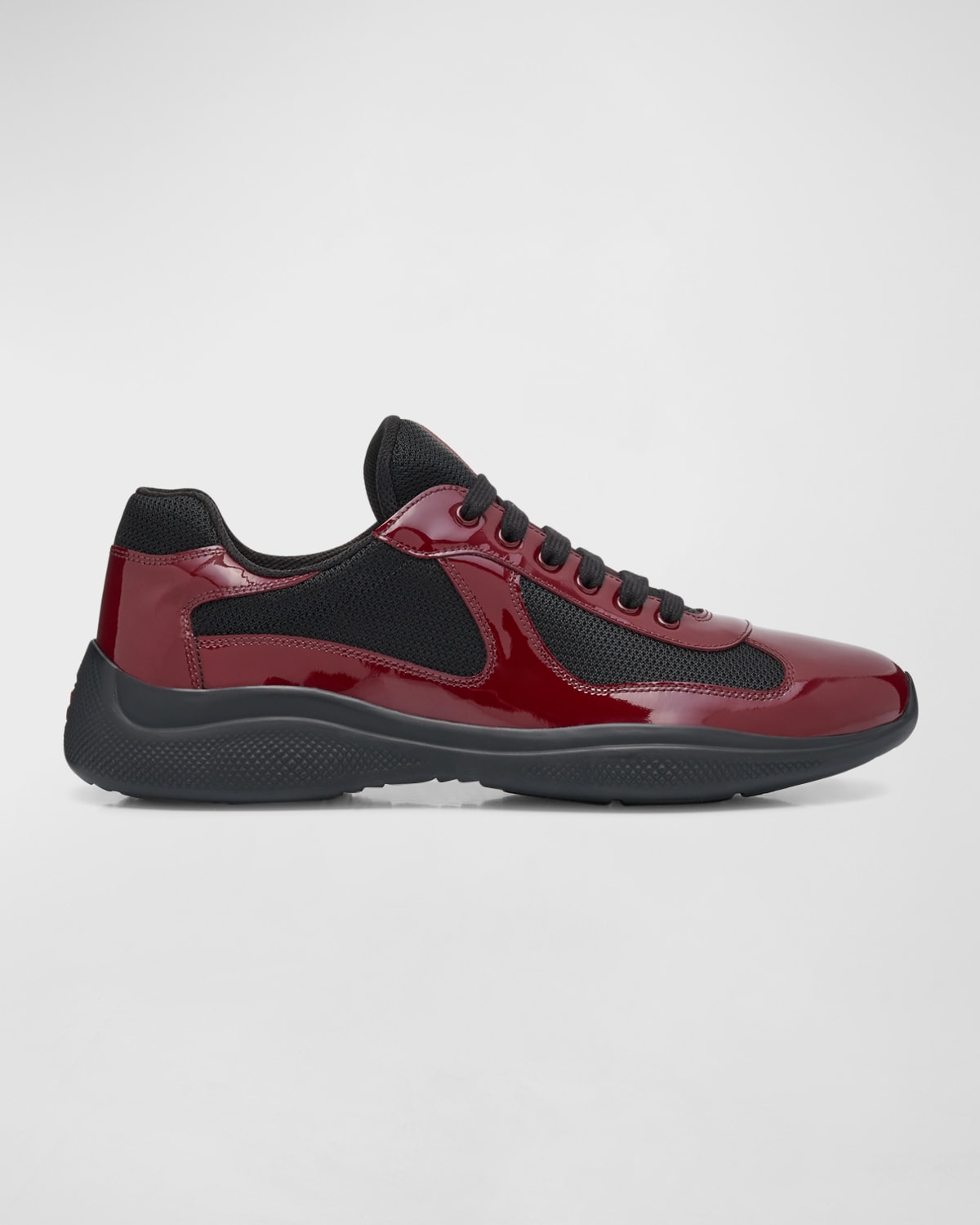 Prada Men s America s Cup Patent Leather Patchwork Sneakers Smart Closet