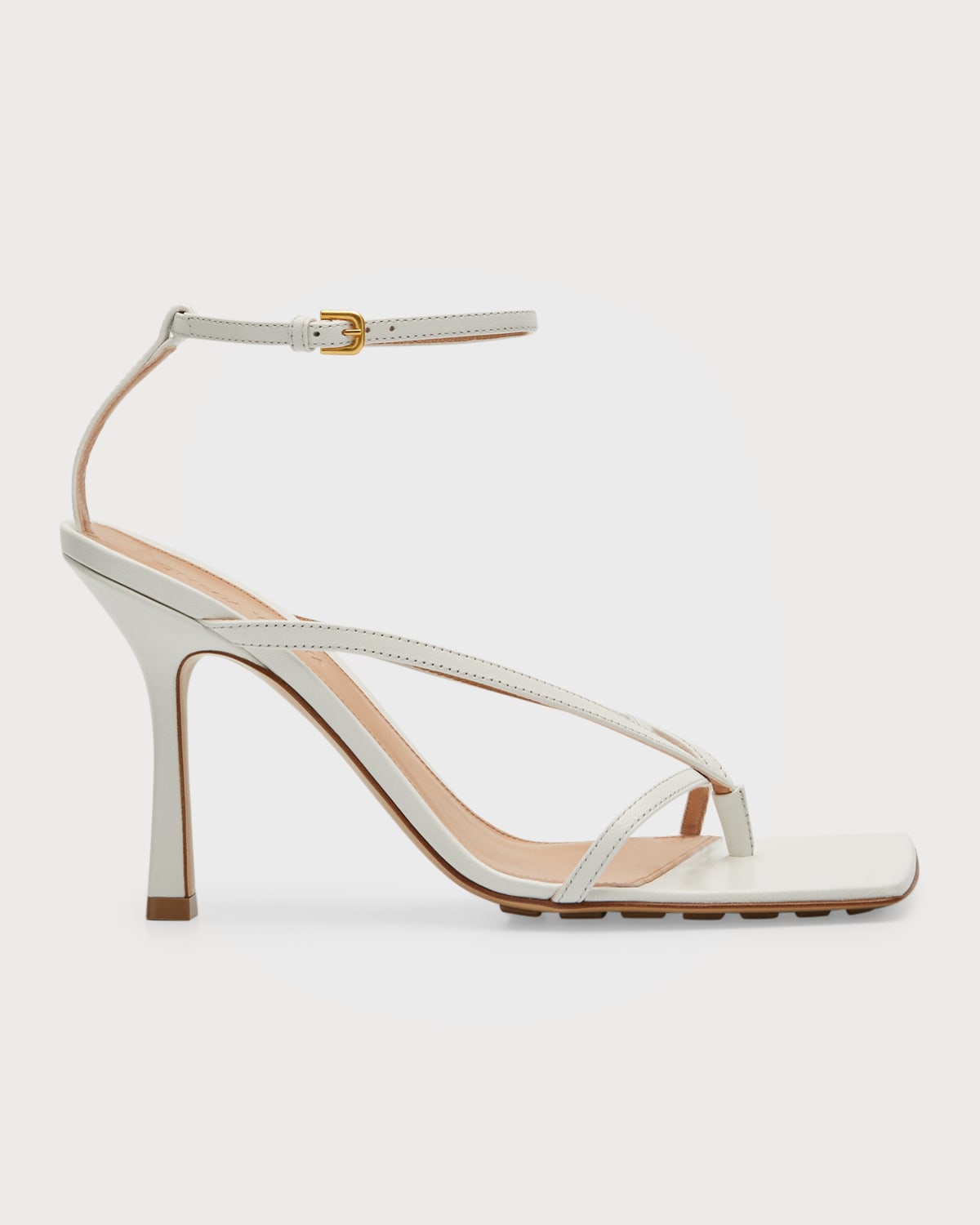 BOTTEGA VENETA MULTI STRAP STRETCH HIGH-HEEL SANDALS