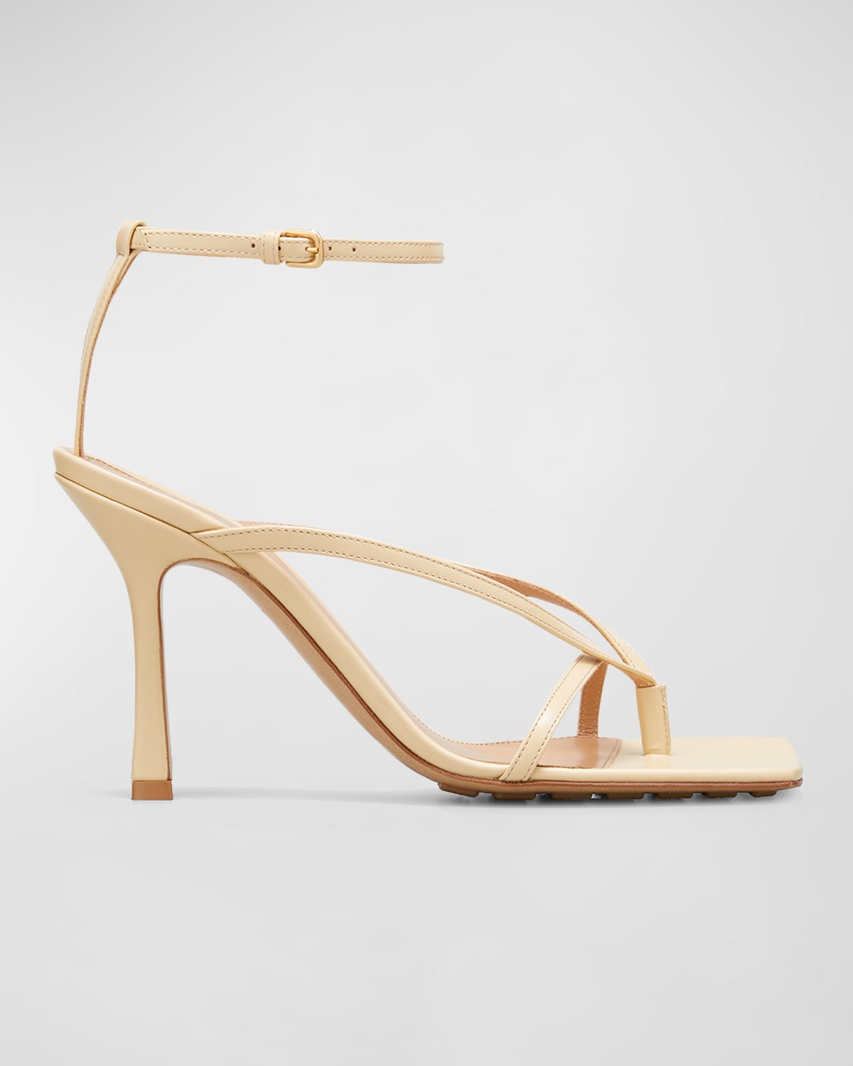 Bottega Veneta Multi Strap Stretch High-heel Sandals In Porridge