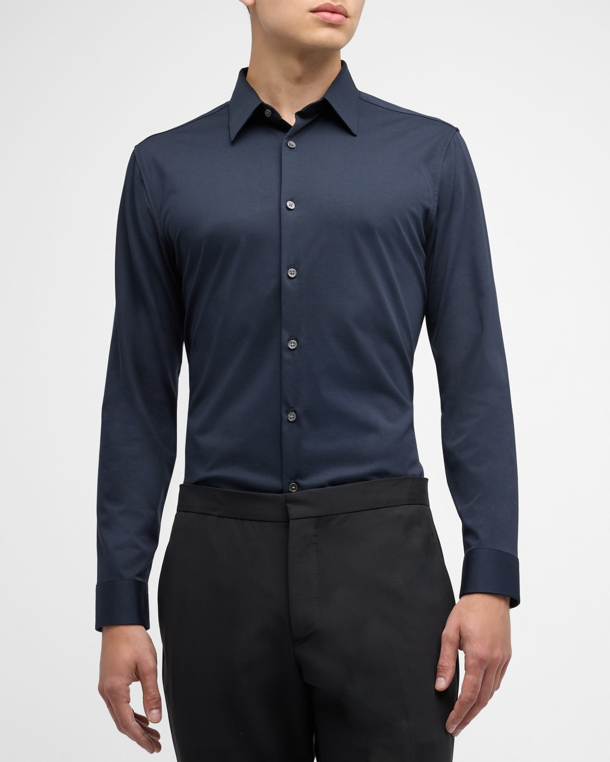 Theory Men's Sylvain Structure Sport Shirt In Eclipse