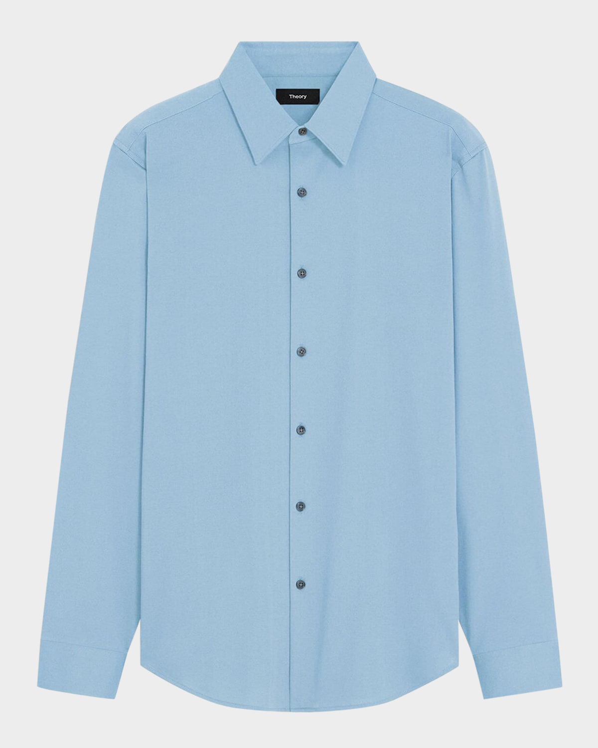 Theory Sylvain Nd Structure Knit Button-up Shirt In Rainstorm