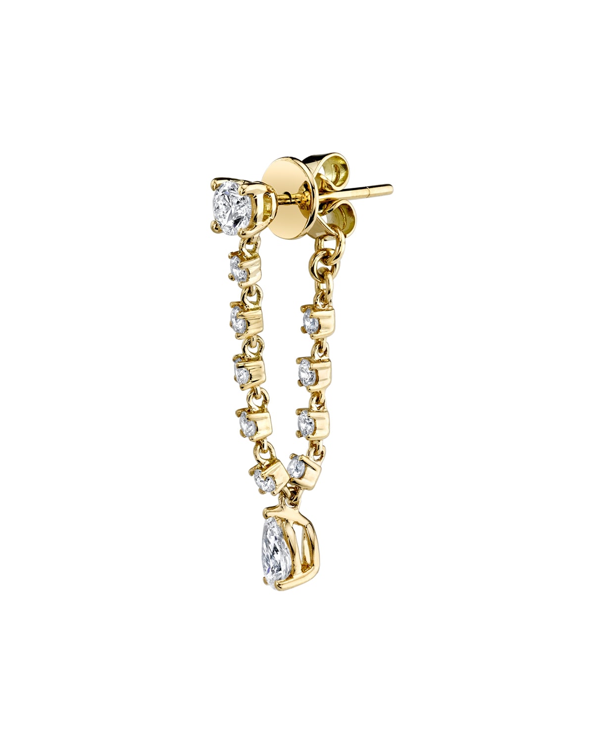 Olivia 18k Gold Pear Diamond Loop Earring, Single