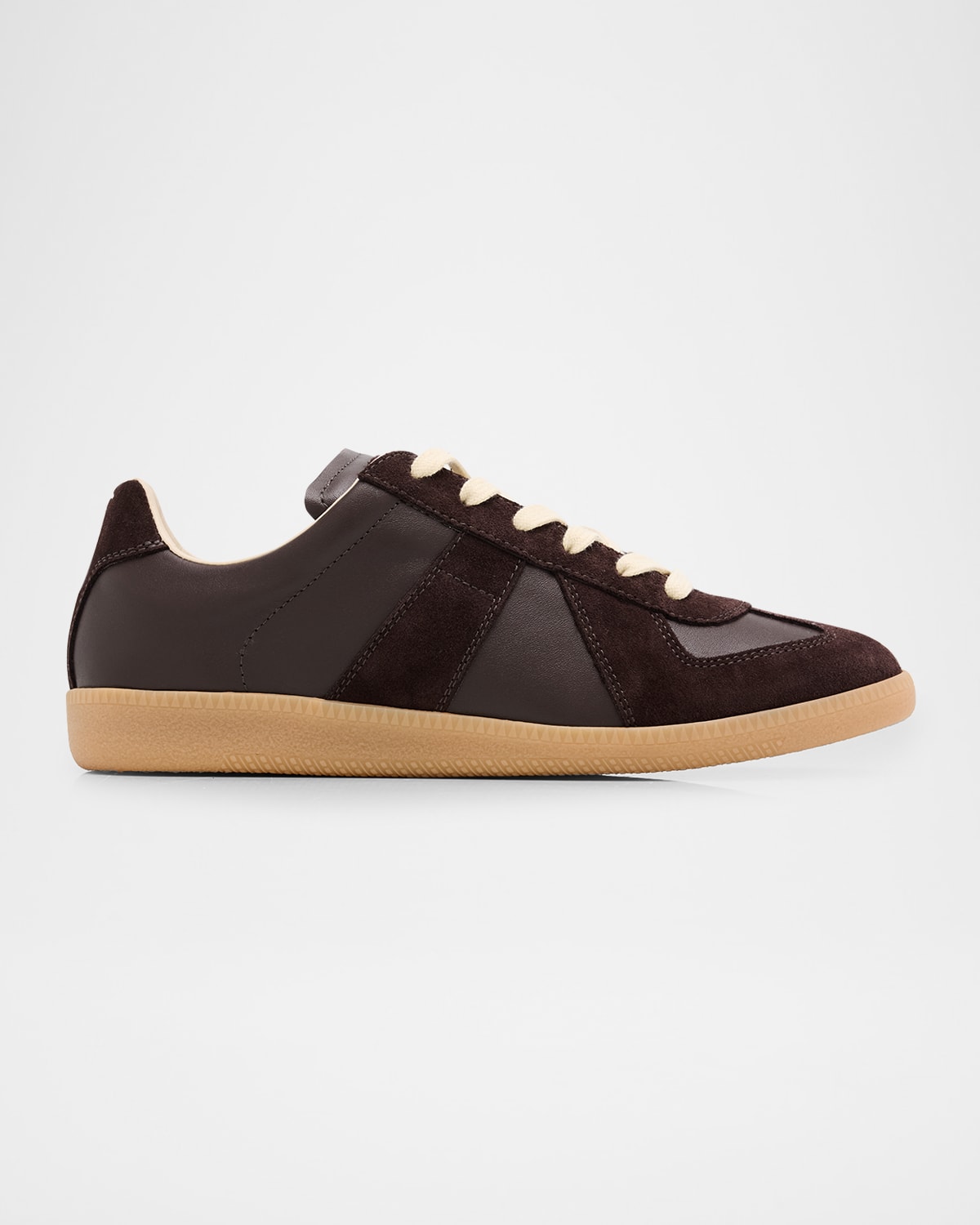 Maison Margiela Leather Replica Sneakers In Brown