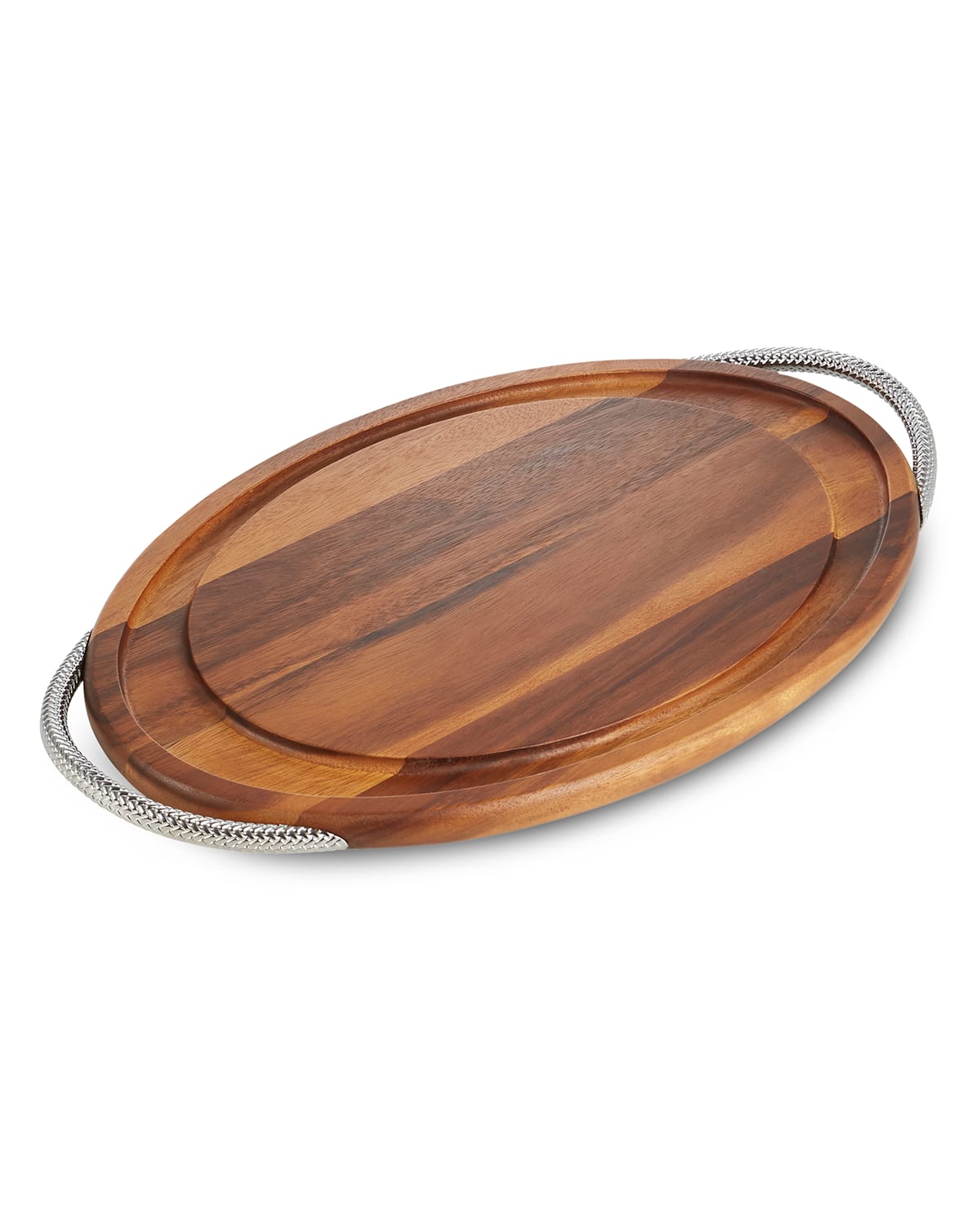 Shop Nambe Braid Carving Board In Brown And Silver