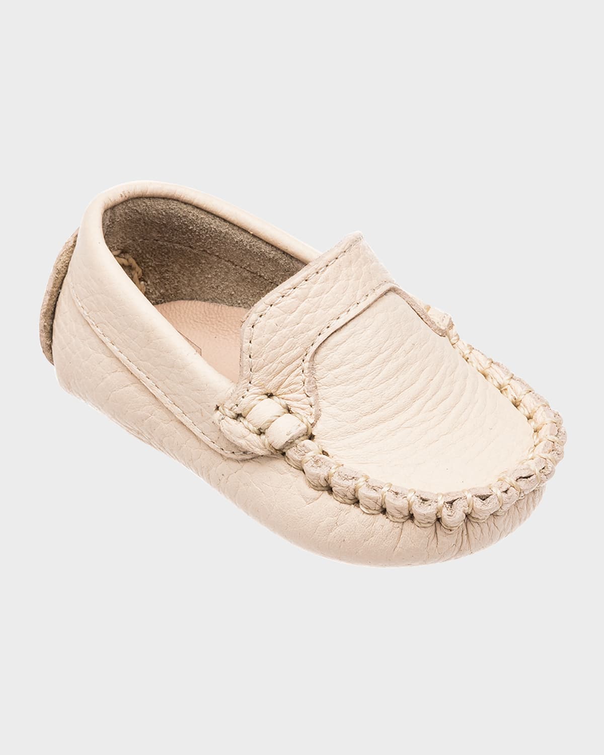 Elephantito Kids' Girl's Leather Moccasin Shoes, Baby In Natural Tan