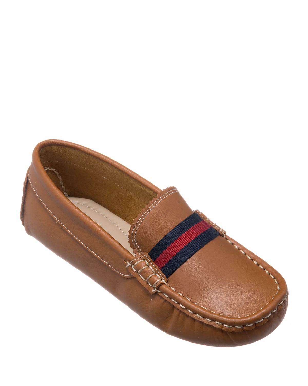 Shop Elephantito Boys' Leather Club Loafer, Baby In Natural Tan