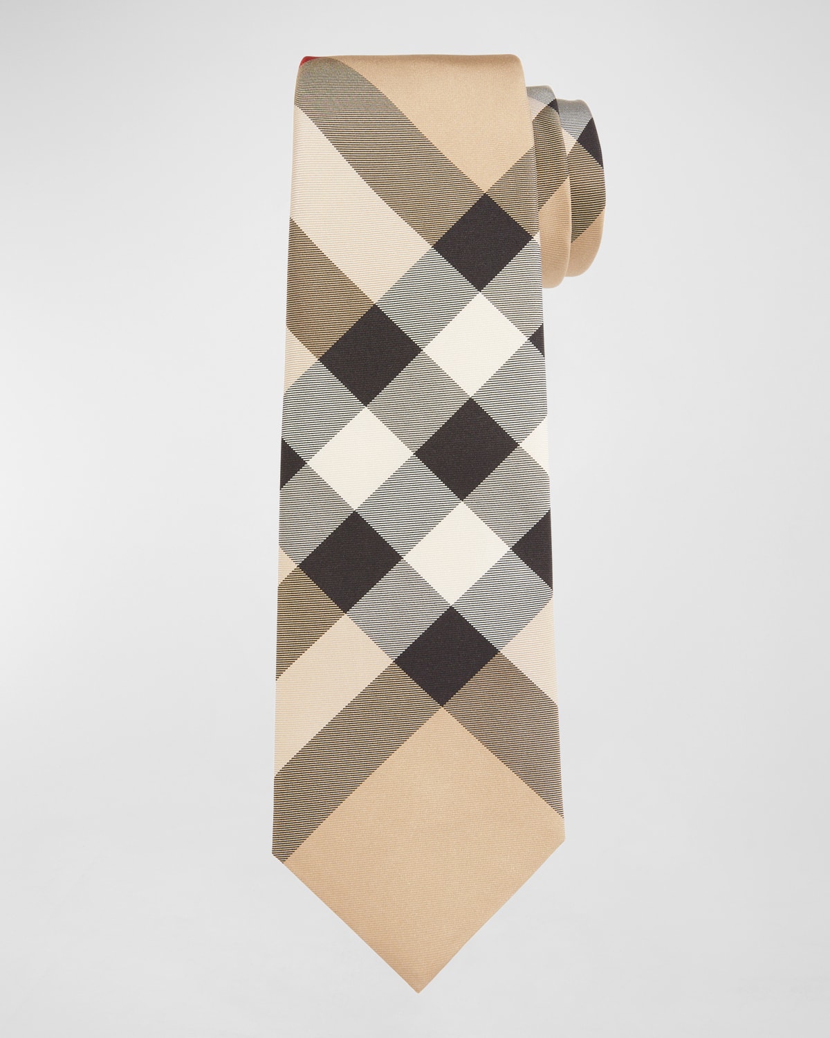 Shop Burberry Men's Blade 7cm Exploded Check Tie In Beige