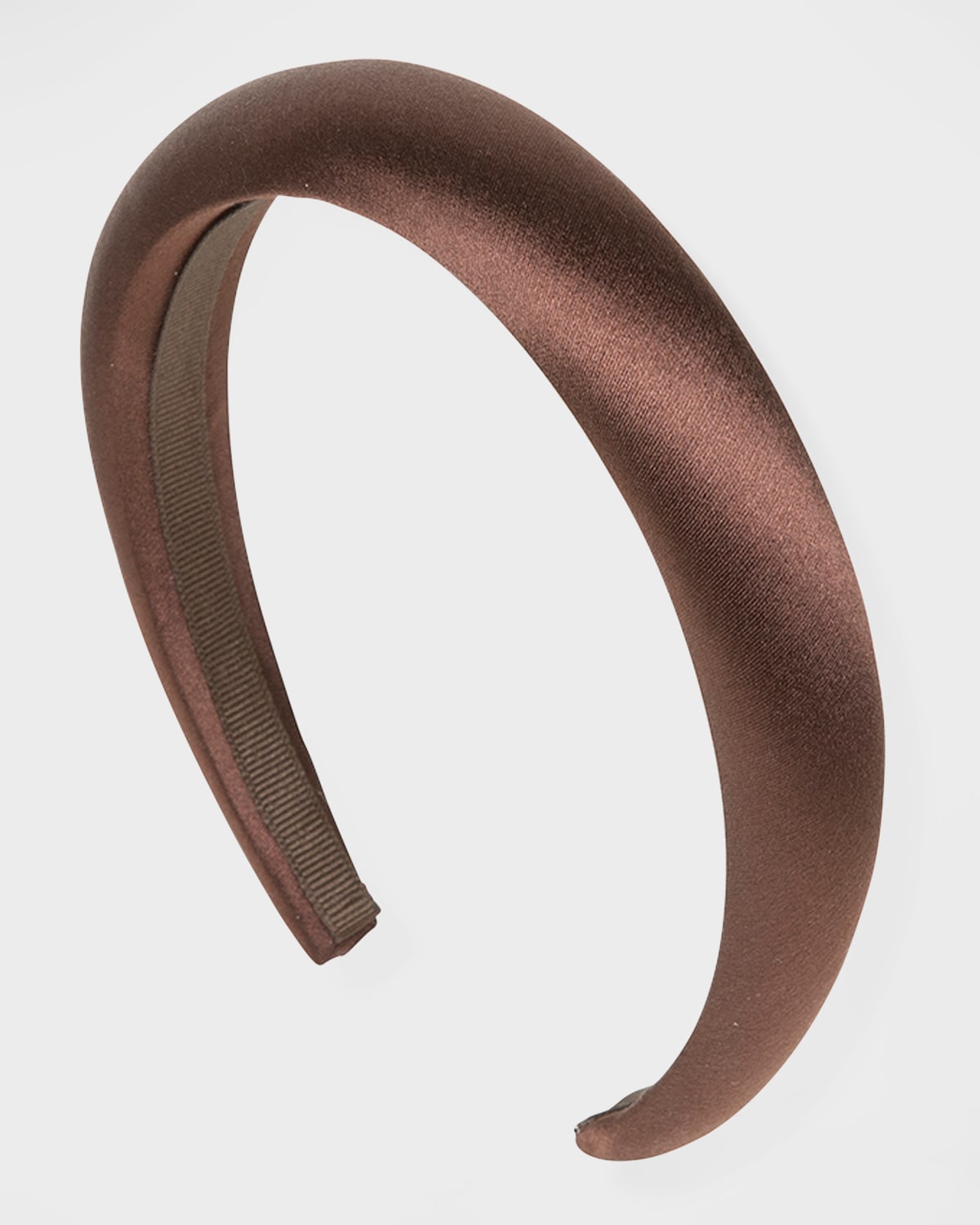 Jennifer Behr Tori Hammered Silk Satin Headband In Espresso