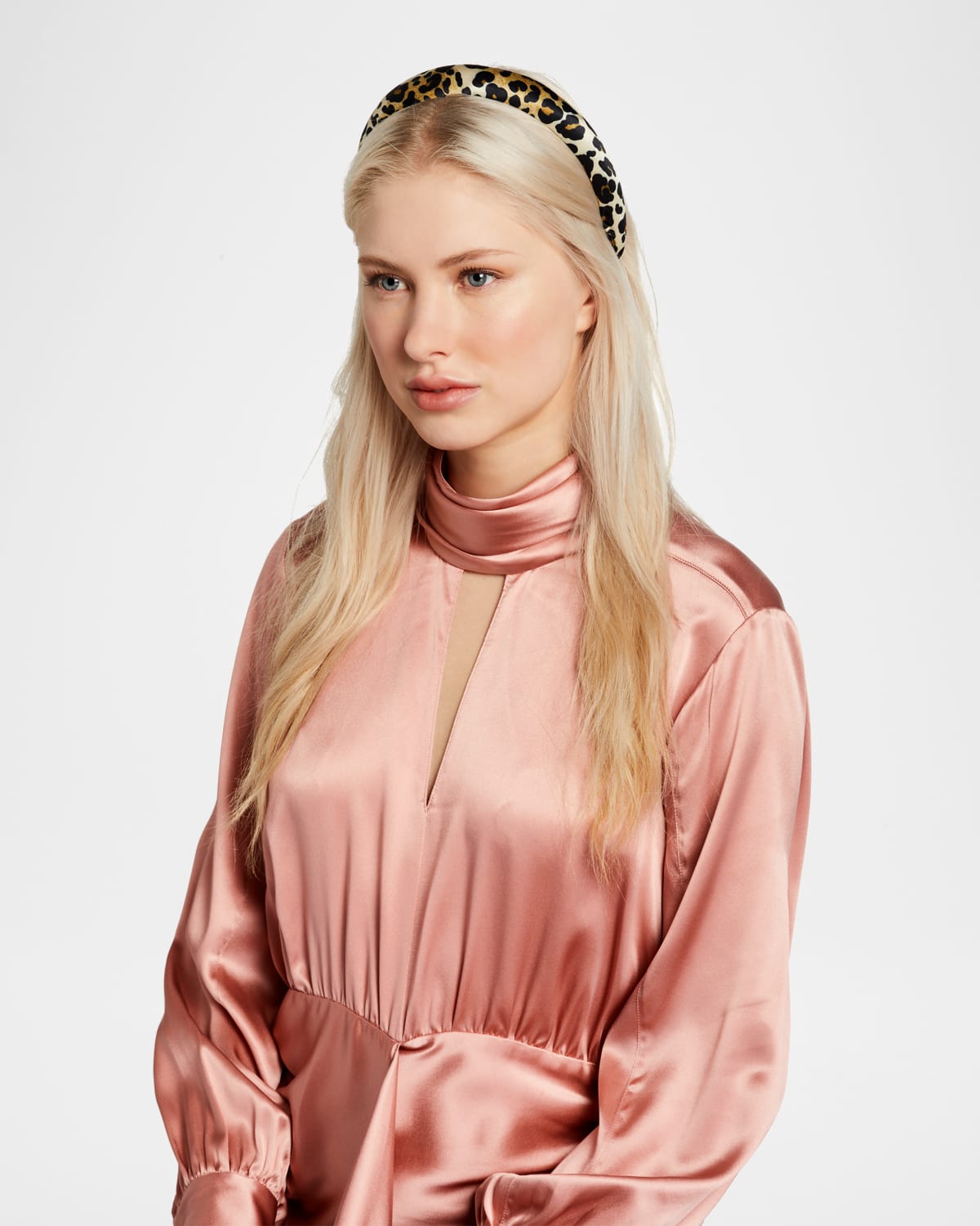 Jennifer Behr Tori Leopard Print Silk Headband In Leopard