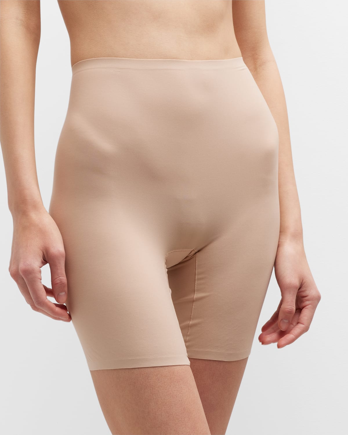 Shop Chantelle Soft Stretch High-rise Mid-thigh Shaping Shorts In Nude