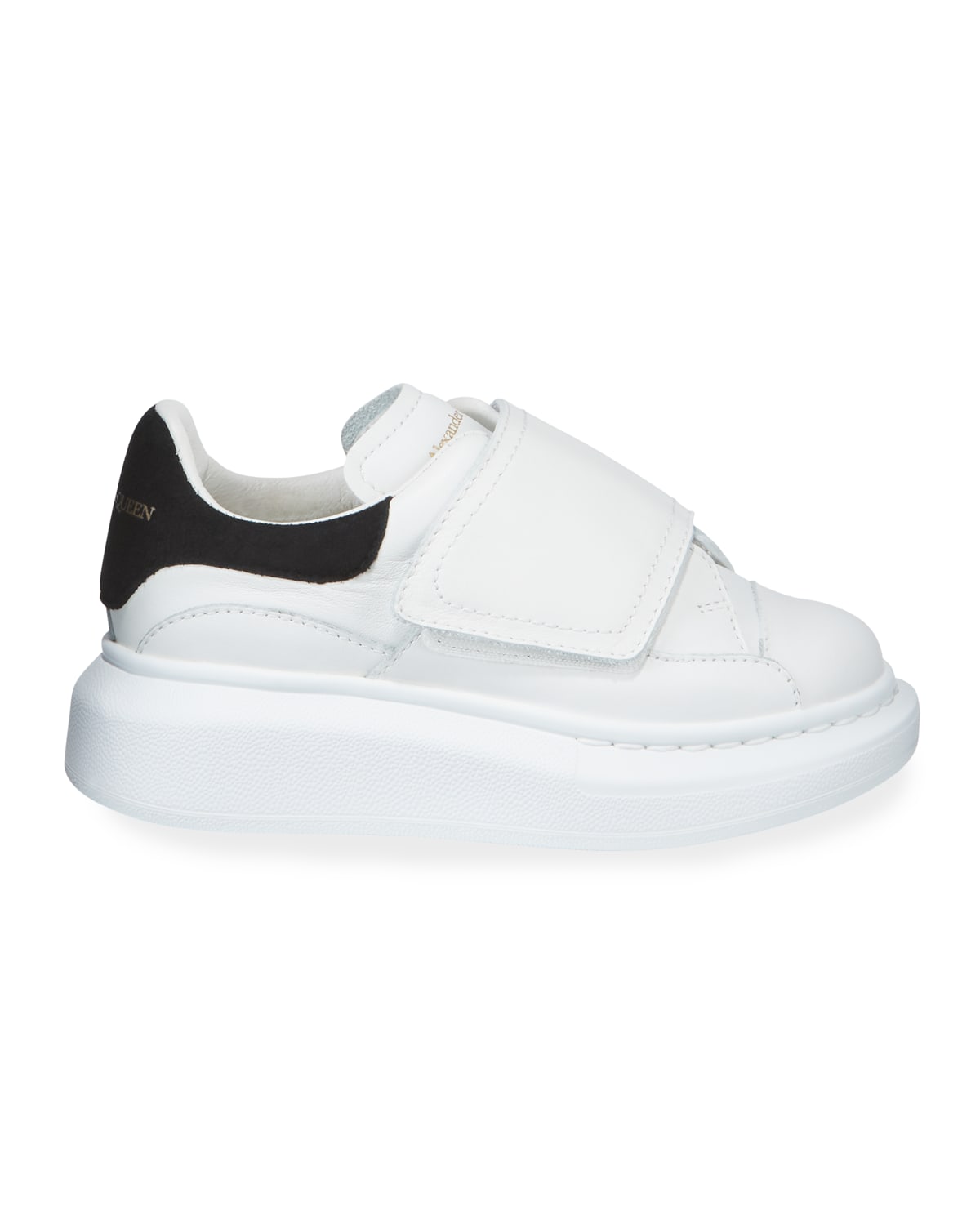 Oversized Grip-Strap Leather Sneakers, Toddler/Kids