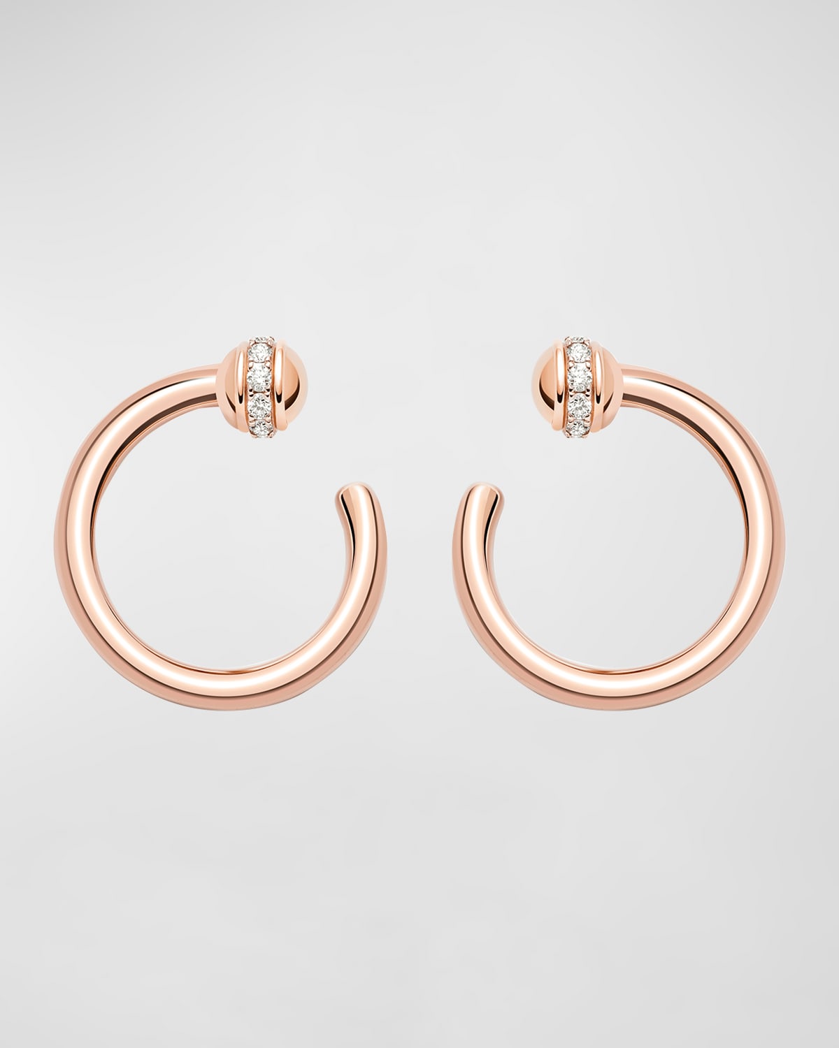 Possession 18k Rose Gold Diamond Open-Hoop Earrings