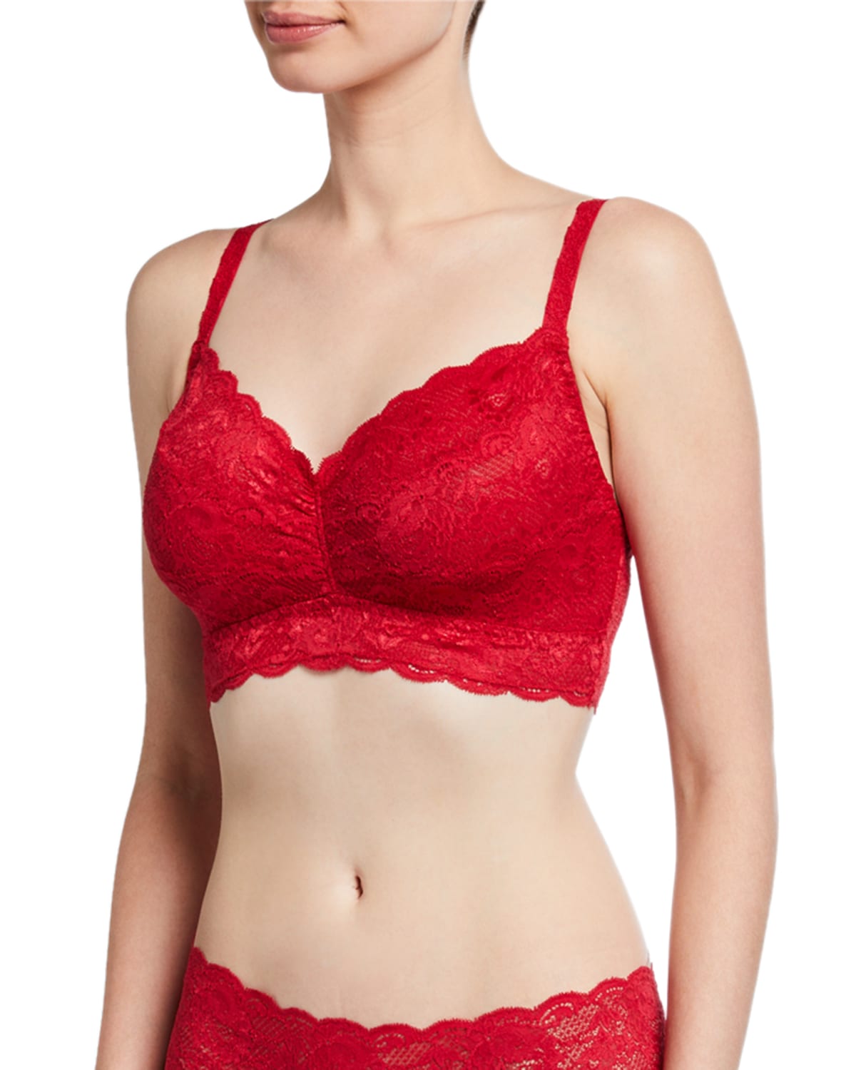 Cosabella Never Say Never Curvy Sweetie Bralette In Rosetto In Bright Red