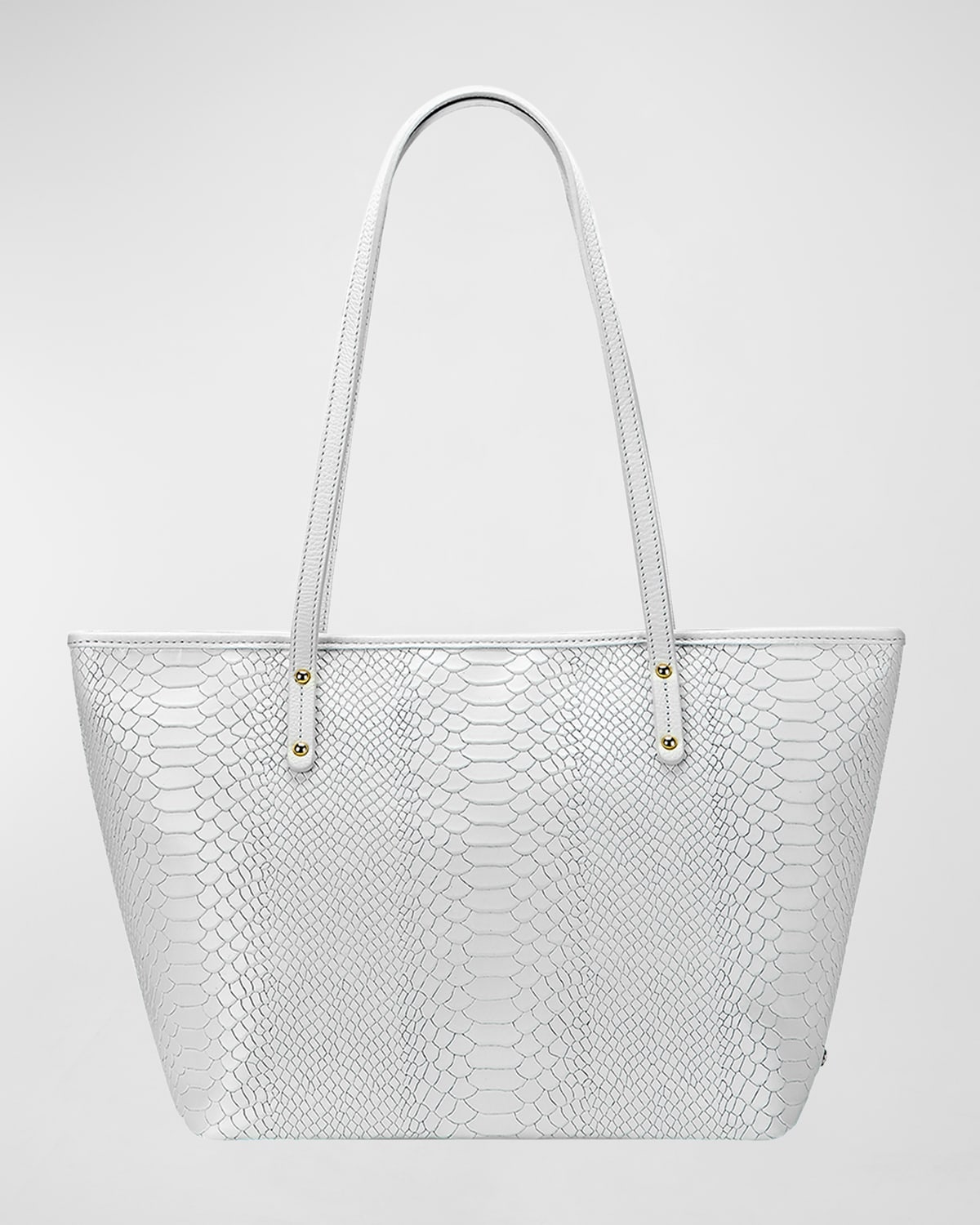 Gigi New York Taylor Python-print Tote Bag In White