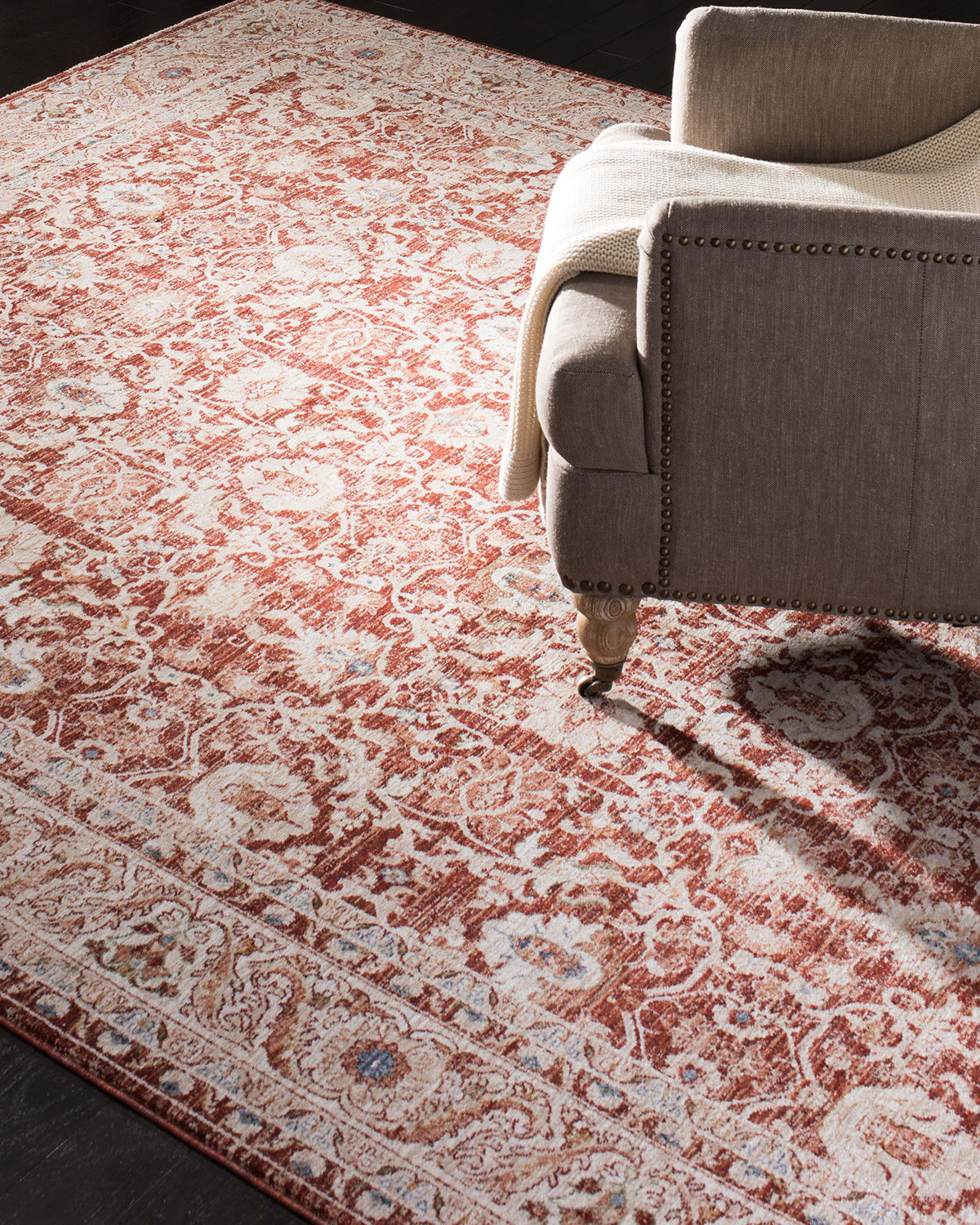 Ralph Lauren Warwick Red Power-loomed Rug, 8' X 10' In Red