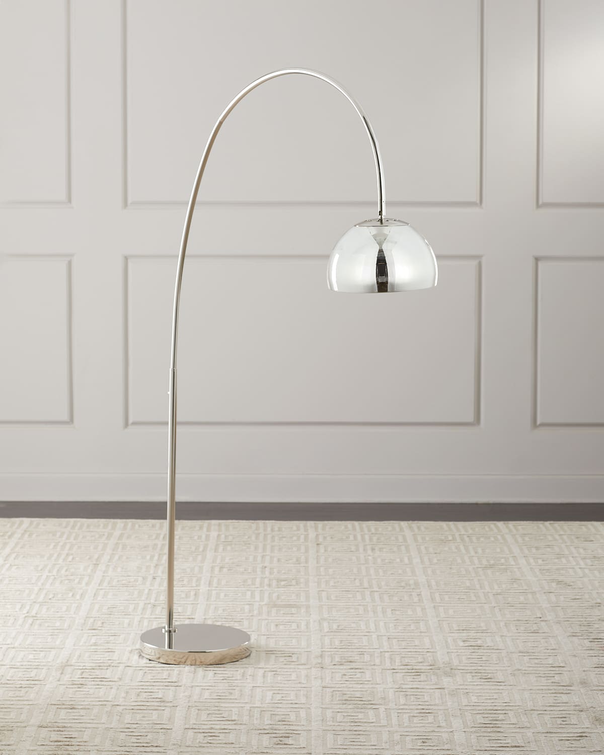 Neiman Marcus Arched Floor Lamp In Db Nickel