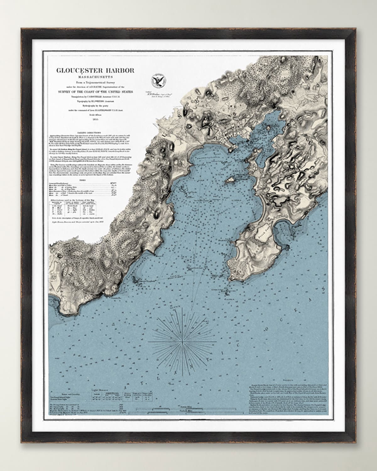 Wendover Art Group Chart Of Gloucester Harbor In Blue
