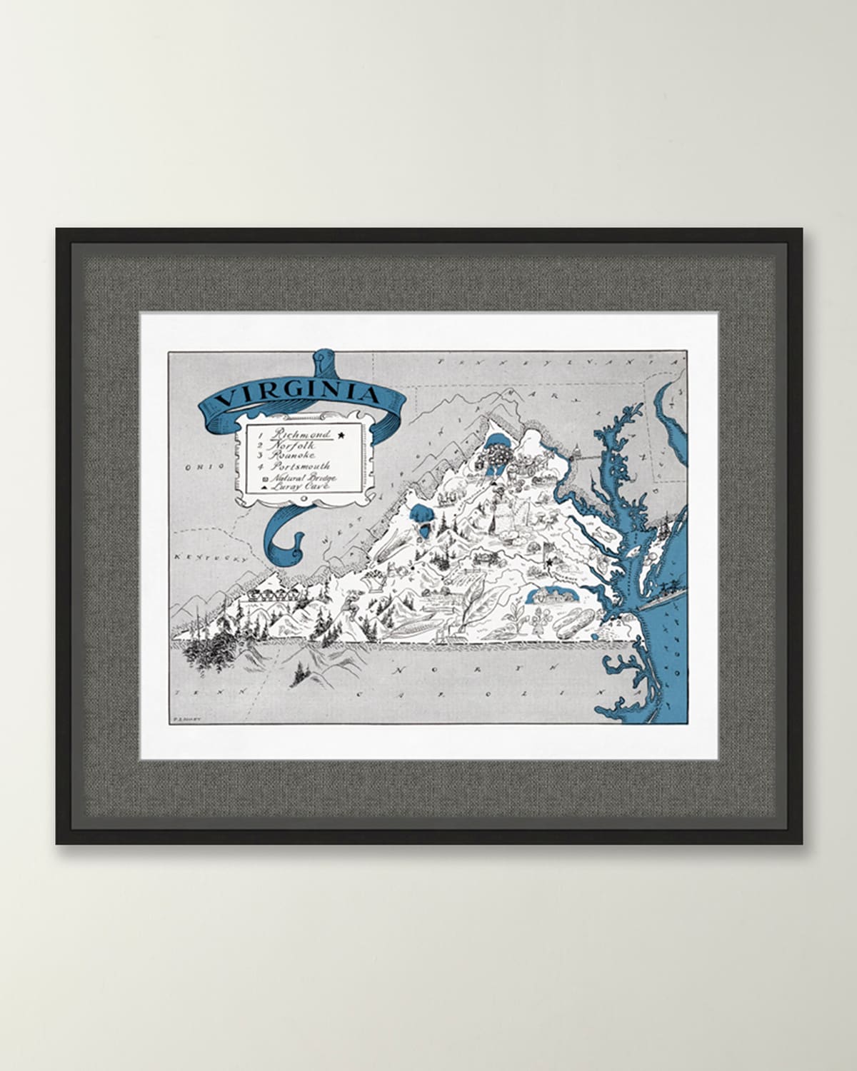 Wendover Art Group Pictorial Map Of Virginia