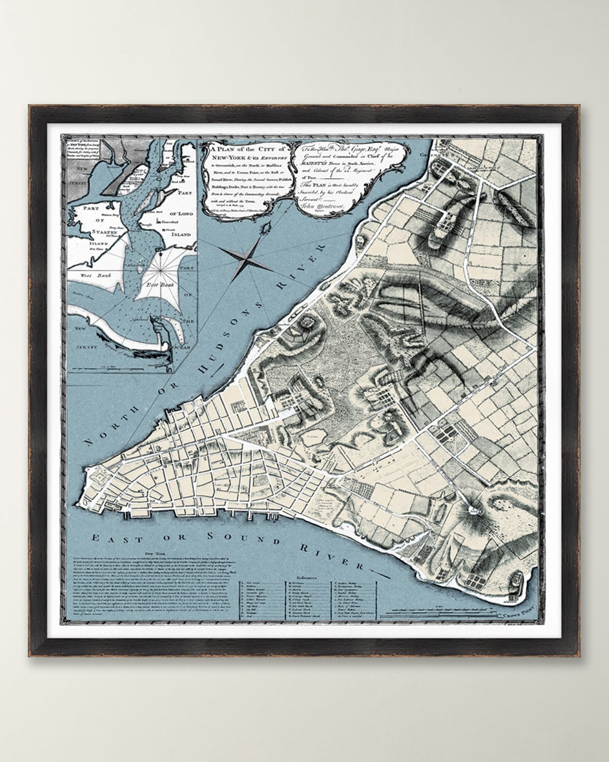 Wendover Art Group Chart Of New York Harbor In Blue