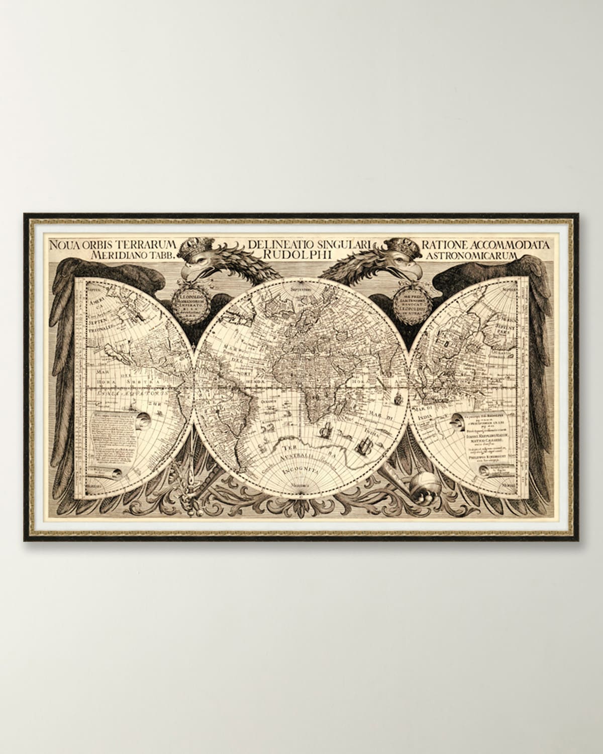 Wendover Art Group Sepia World Map In Brown