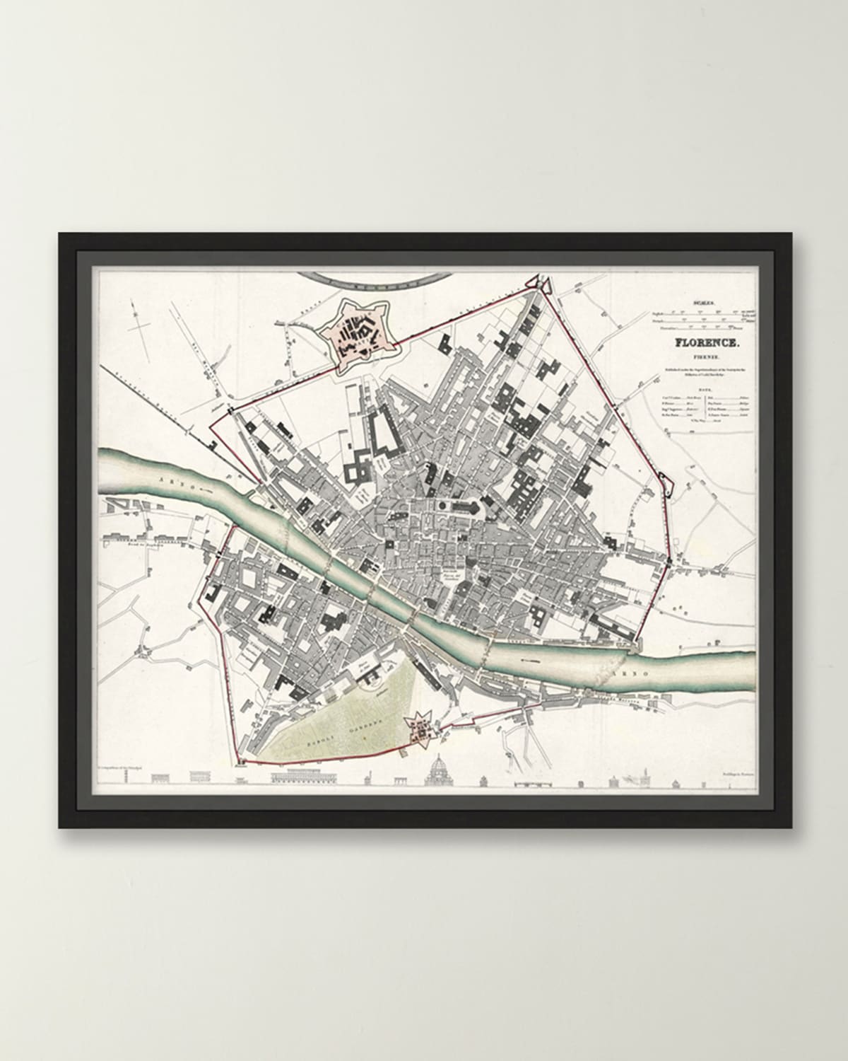 Wendover Art Group Italian Map Series - Florence In Multi