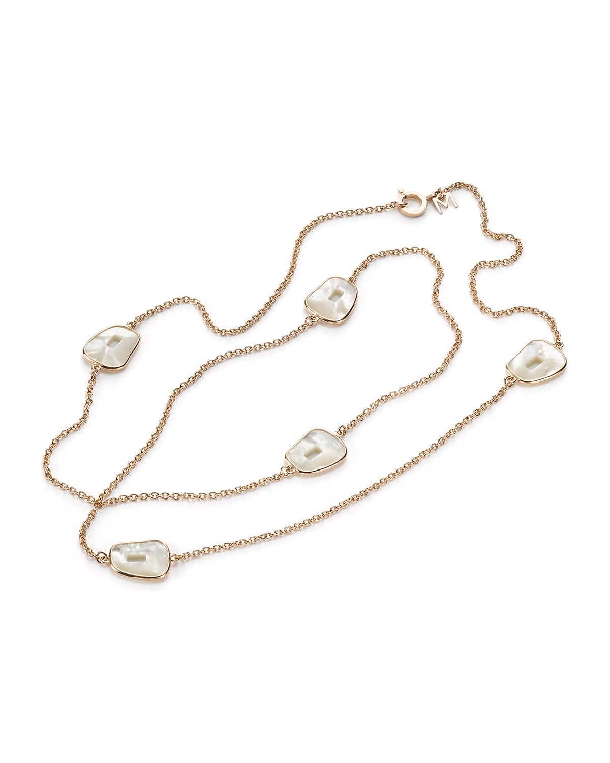 Mattioli Puzzle 18k Rose Gold Long 5-Mother-of-Pearl Necklace