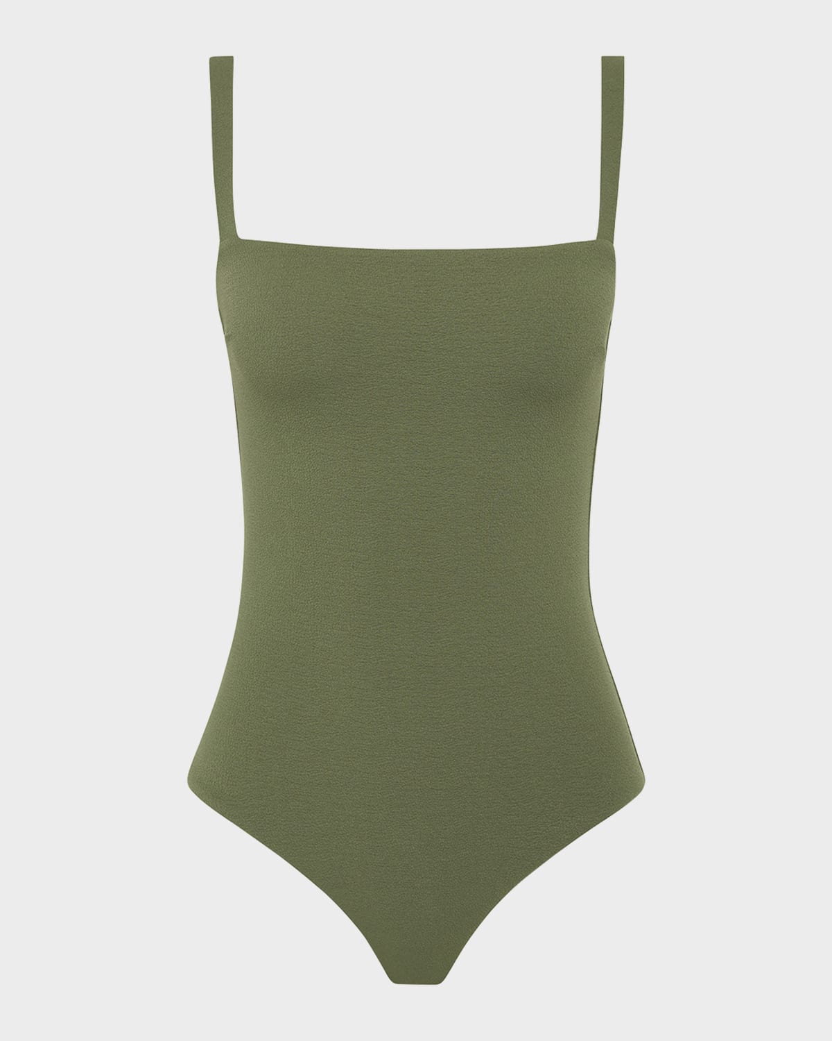 Matteau Square-neck Maillot One-piece Swimsuit In Green