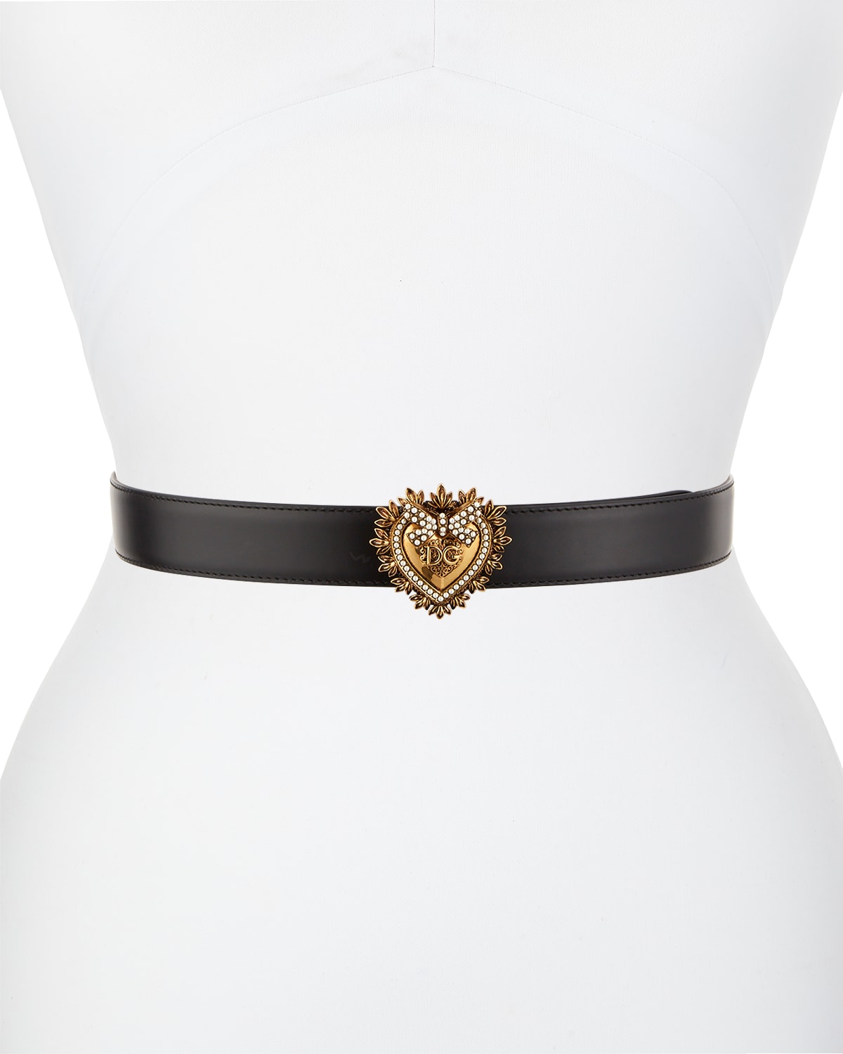 Dolce & Gabbana Dolce And Gabbana Black Devotion Belt In Black