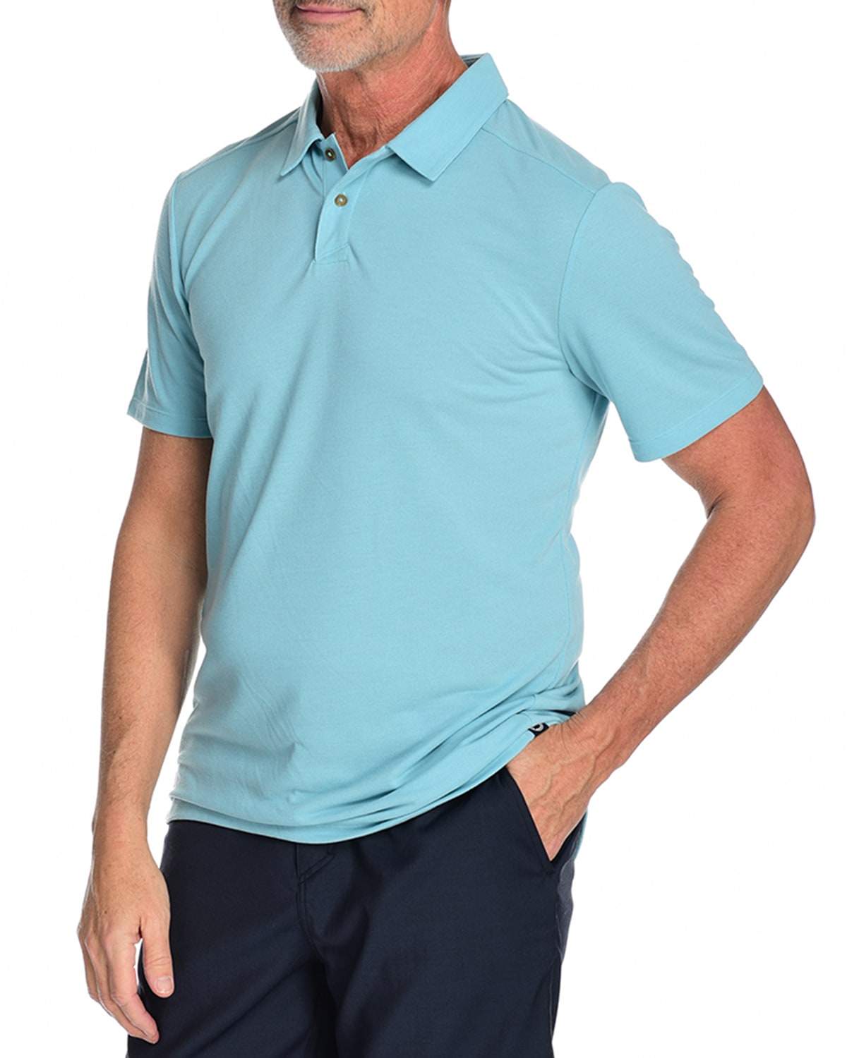 Fisher + Baker Men's Kent Asymmetric-Button Polo Shirt