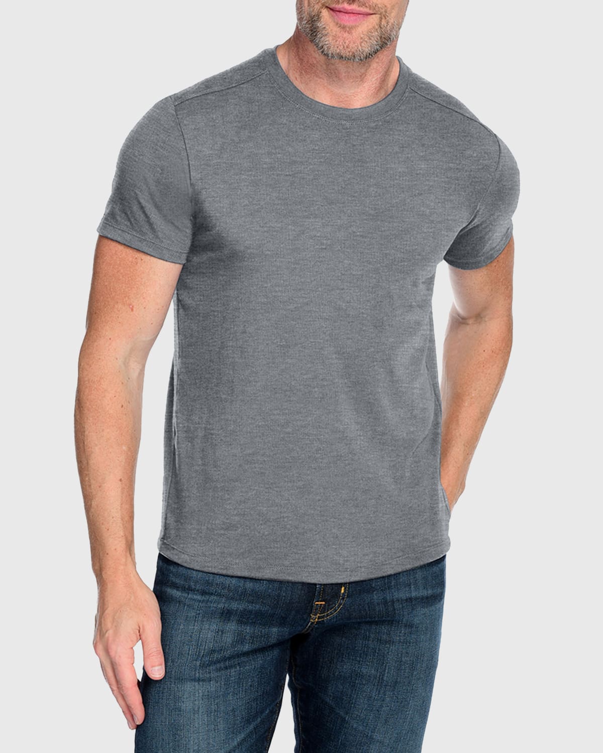 Fisher + Baker Men's Everyday Wool Crewneck T-shirt In Slate