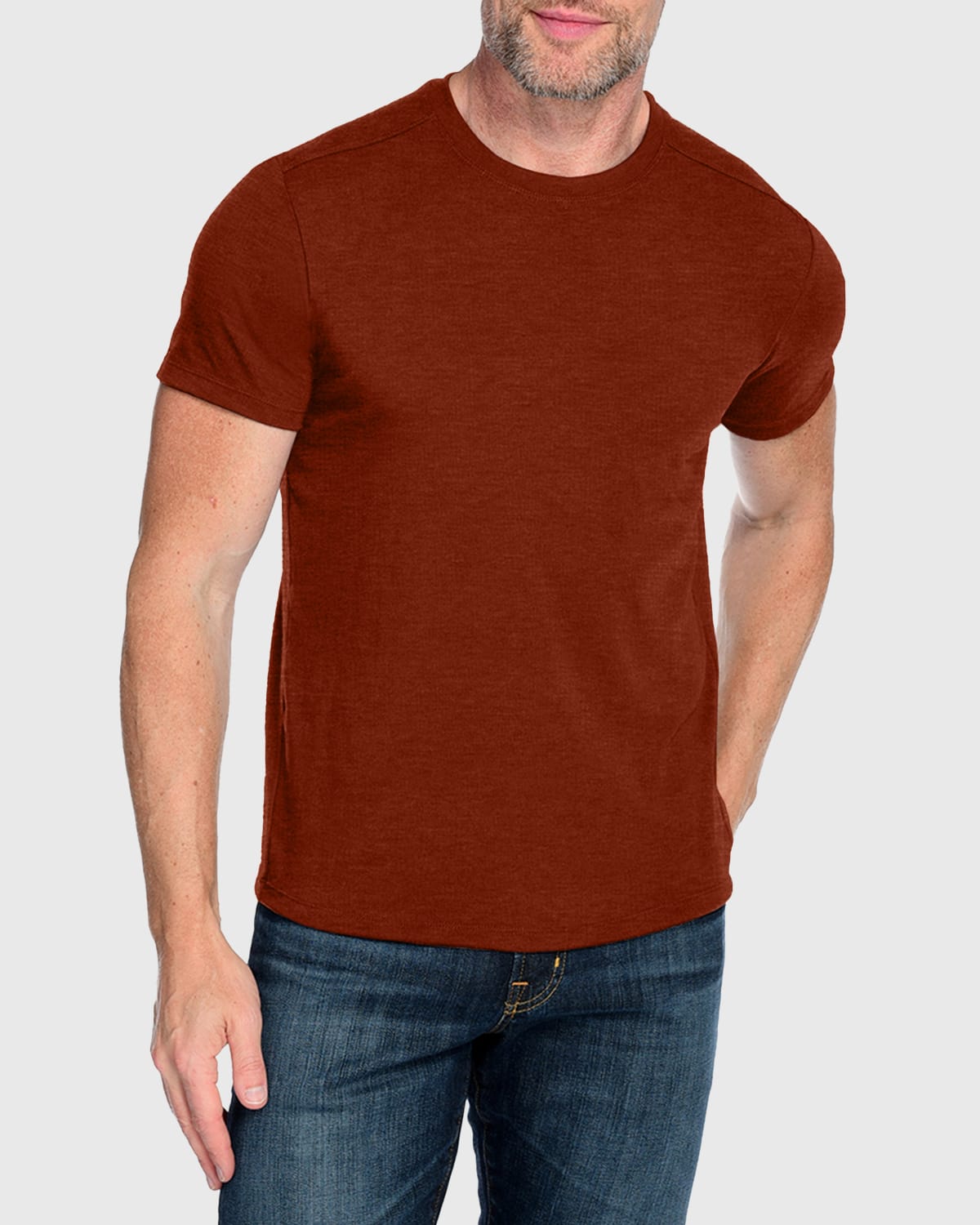 Fisher + Baker Men's Everyday Wool Crewneck T-shirt In Picante