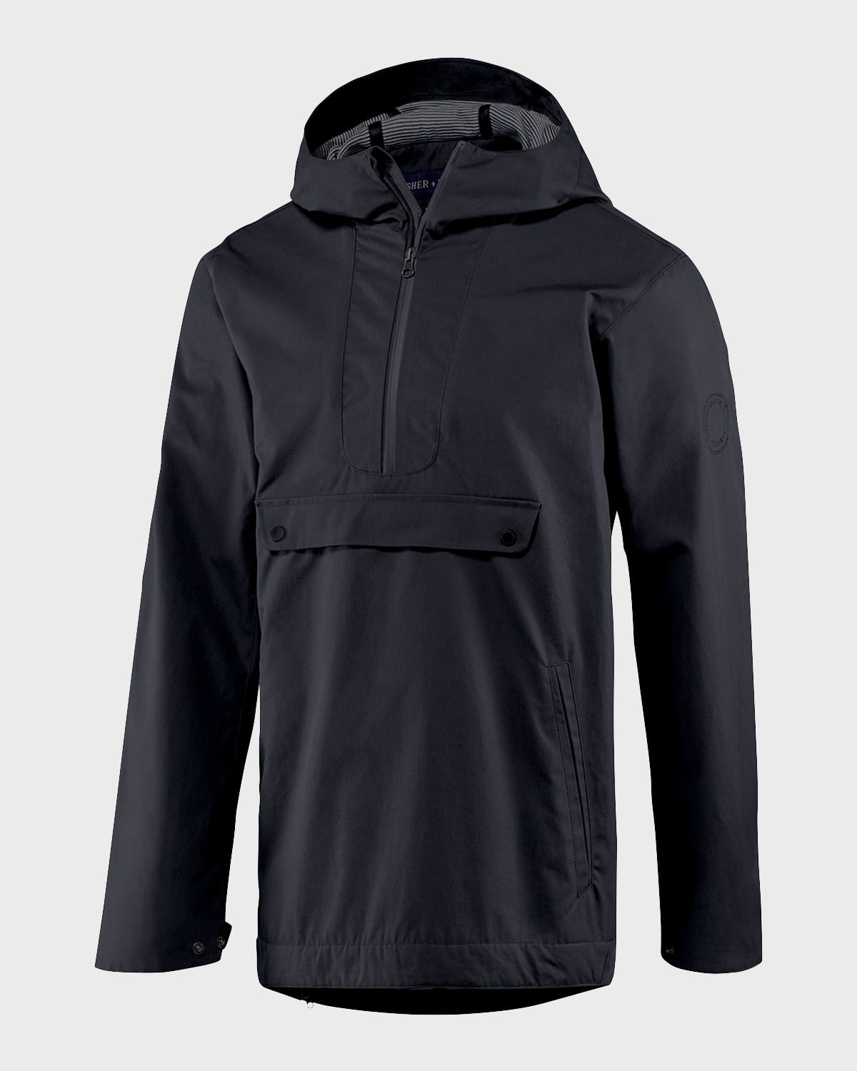 Fisher + Baker Men's Greenwich Quarter-zip Anorak Jacket In Black