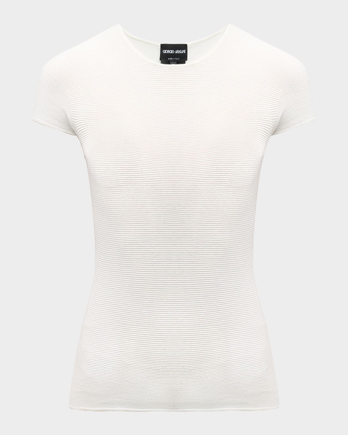 Scoop-Neck Short-Sleeve Ribbed Tee