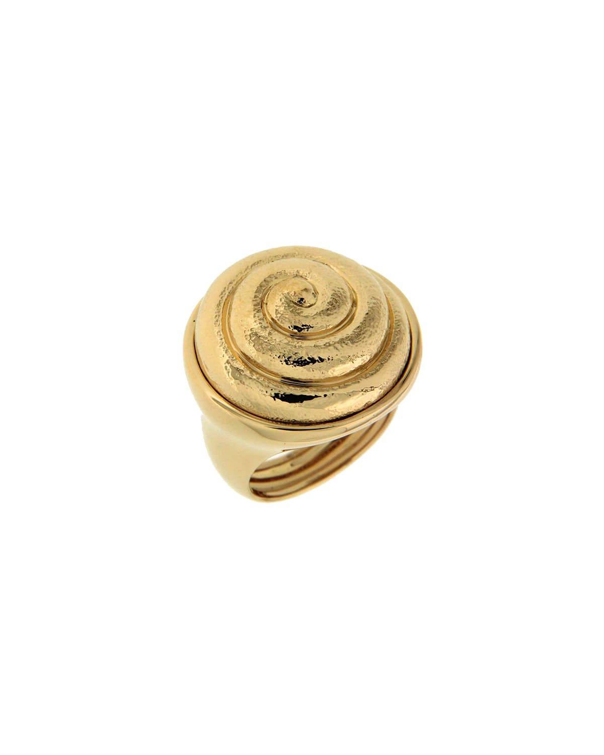 18k Yellow Textured Snail Ring