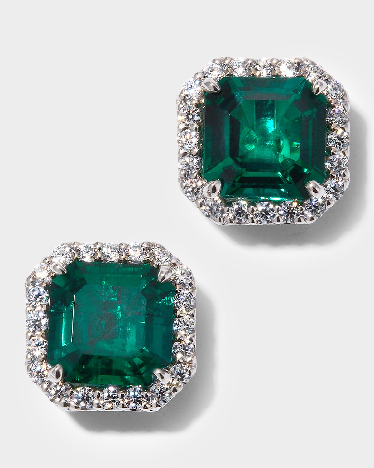 Fantasia By Deserio Cubic Zirconia & Synthetic Emerald Stud Earrings