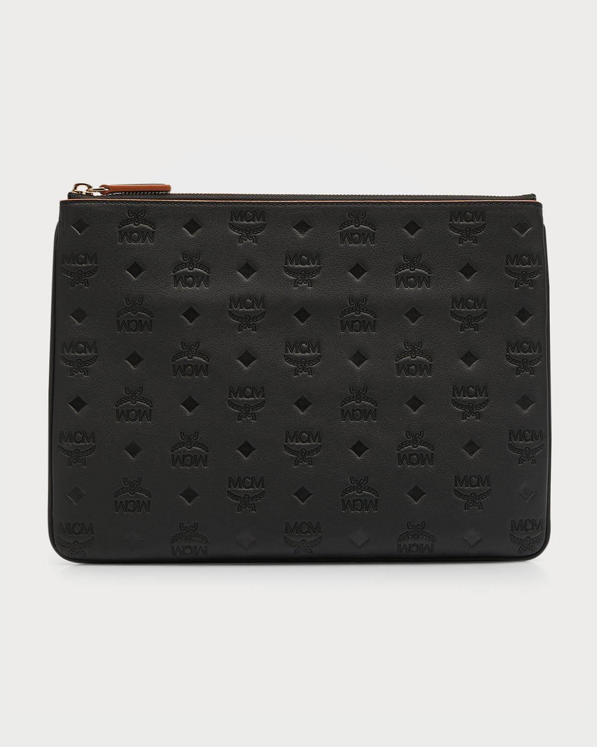 Klara Medium Monogrammed Leather Clutch Bag